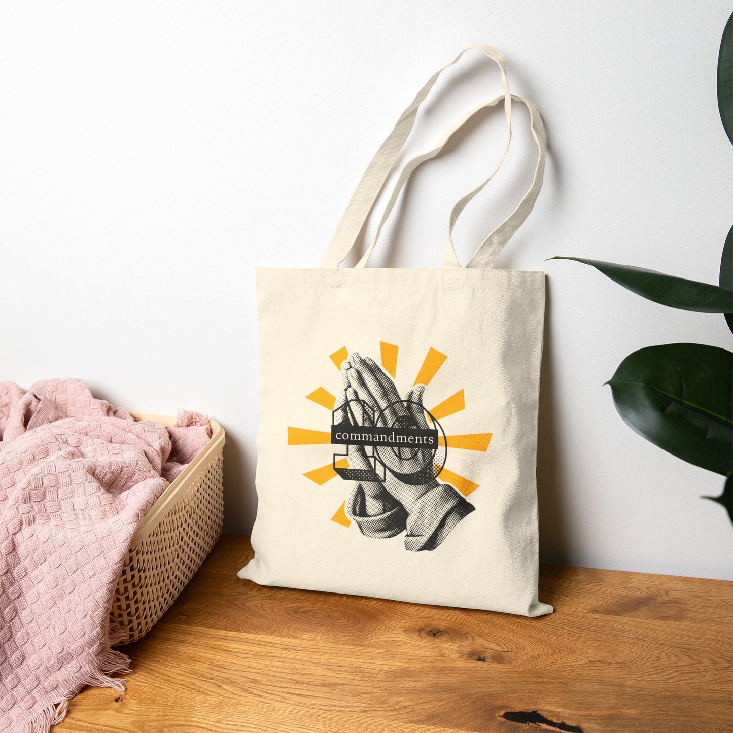 Praying Hands Canvas Tote Bag, Faith-Based Tote, Religious Gift, Spiritual Bag, Eco-Friendly Shopping Tote, Inspirational Gift