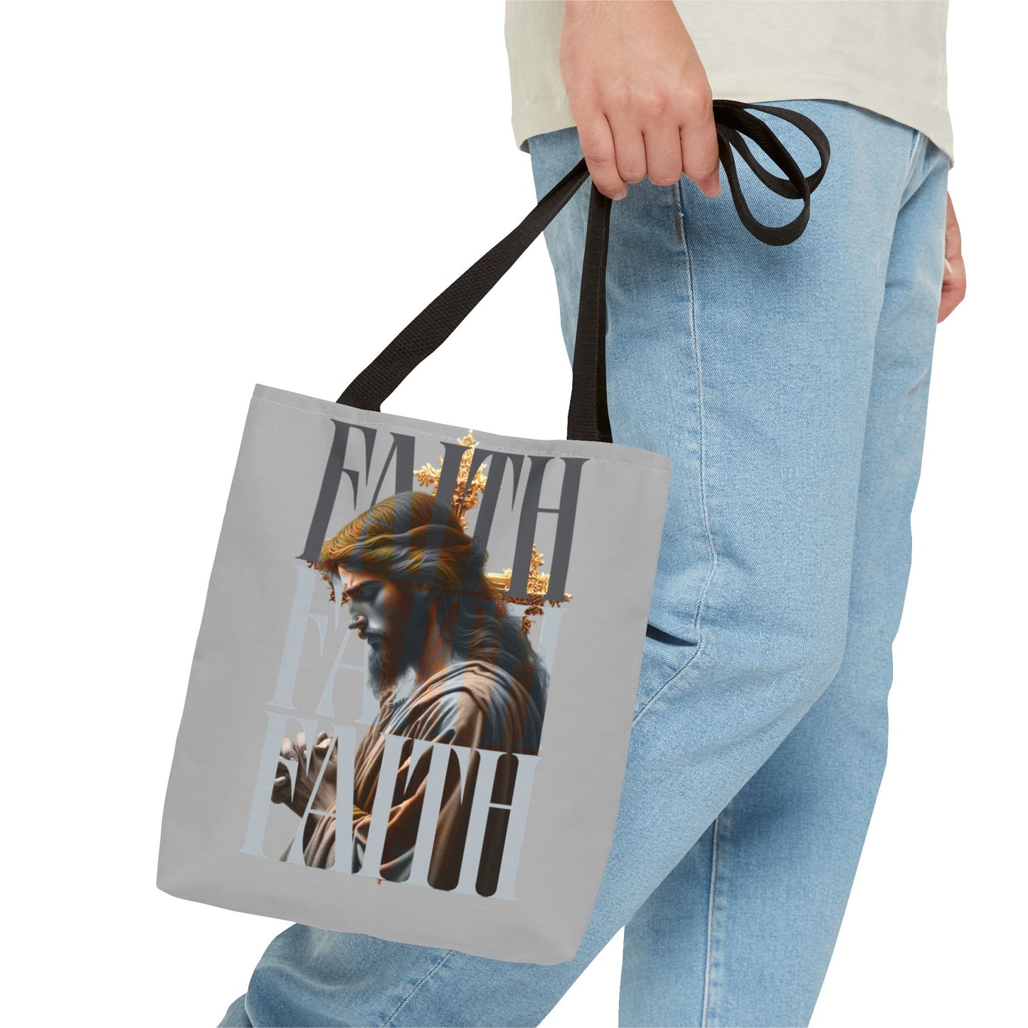 Faith themed Tote Bag for Daily wear, Reusable Shopping Bag, Christian Gift for any occassion, Affirmation Accessory, Stylish Faith Bag
