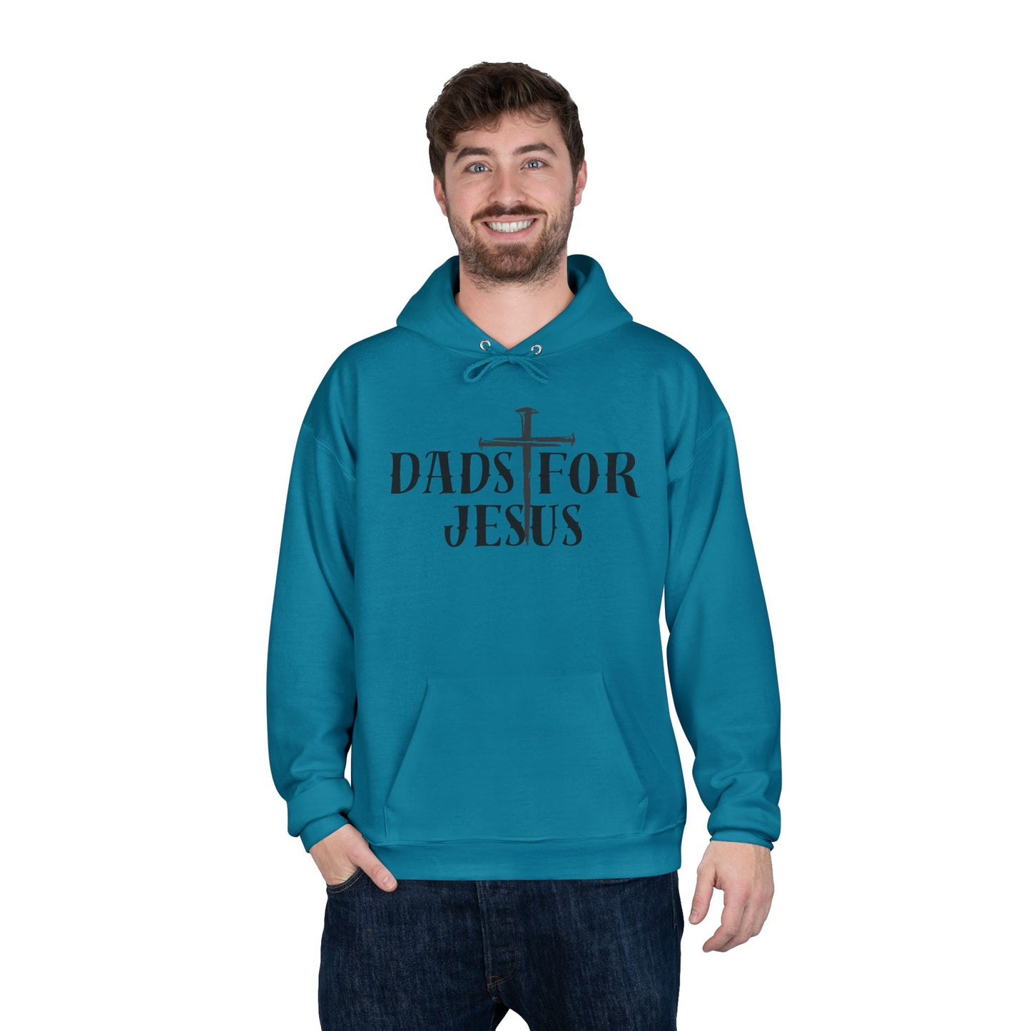 Dads for Jesus Eco-Friendly Hoodie, Christian Gift, Faith-Based Apparel, Unisex Sweatshirt, Casual Outfit, Gift for Dads