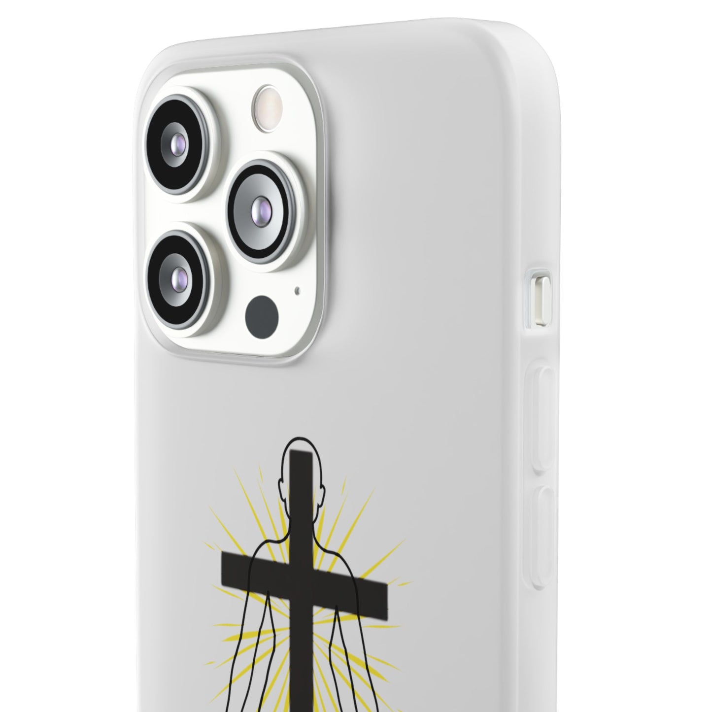 Spiritual healing Flexi Case, Motivational Phone Cover, Inspirational Gift idea, Cross Design Cell Phone Case, Unique Tech Accessory