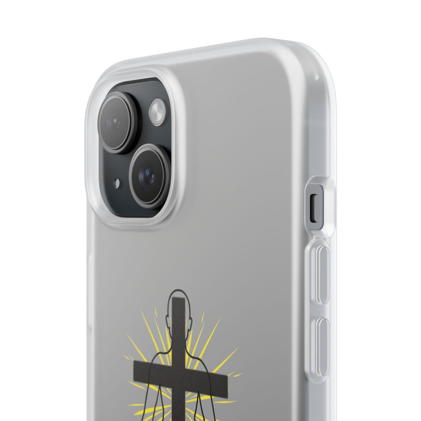 Spiritual healing Flexi Case, Motivational Phone Cover, Inspirational Gift idea, Cross Design Cell Phone Case, Unique Tech Accessory