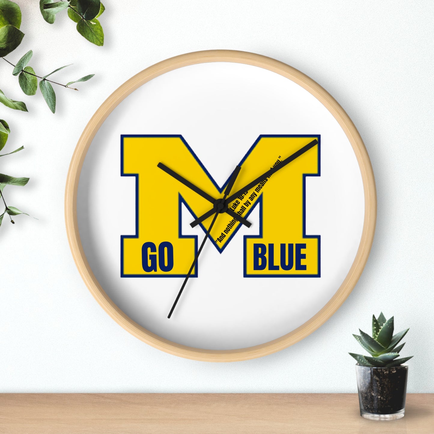 University Security Wall Clock - Go Blue Decor, College Room Essential, Sport Fans Gift, university School Pride, Graduation gift , Game Day accessories gifts