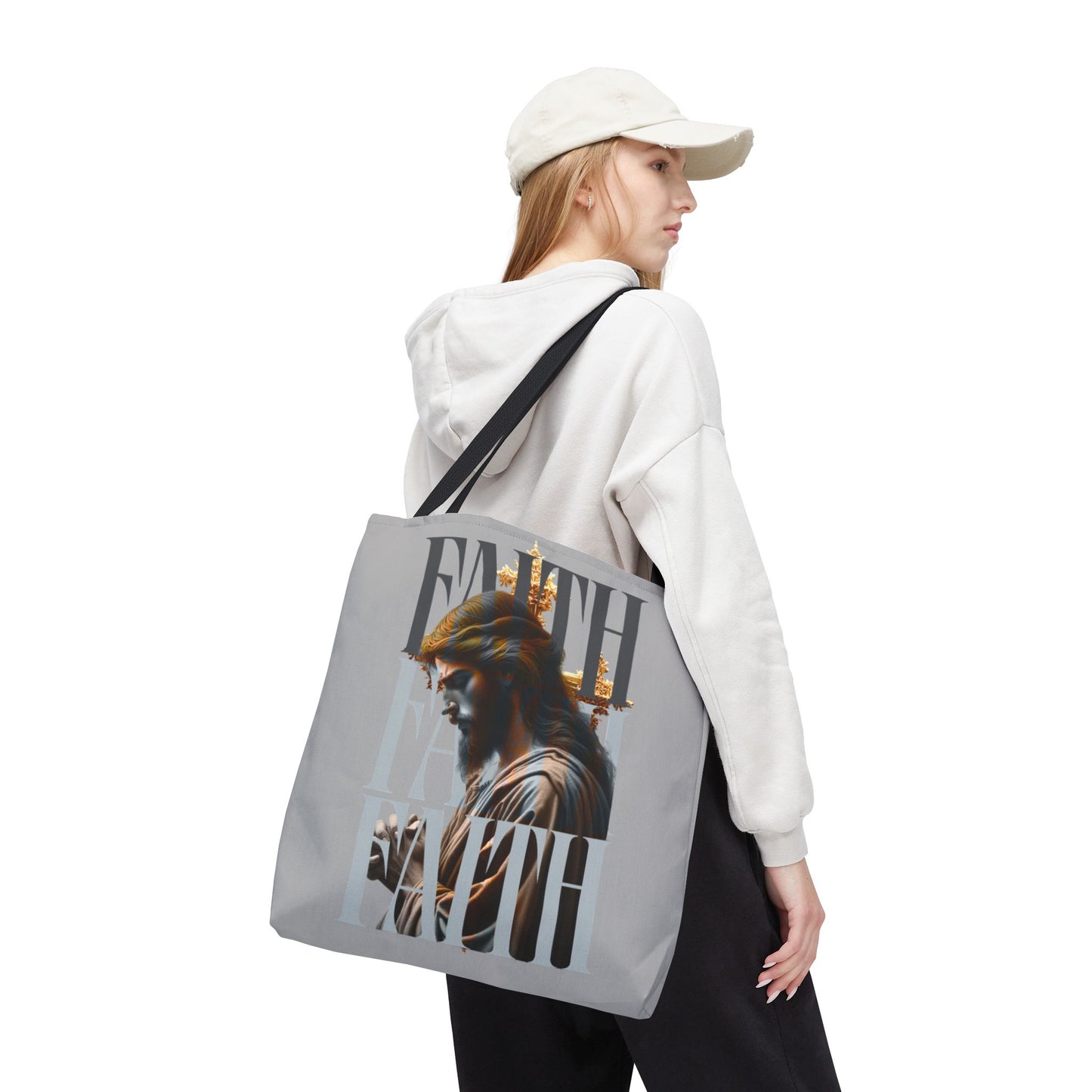 Faith themed Tote Bag for Daily wear, Reusable Shopping Bag, Christian Gift for any occassion, Affirmation Accessory, Stylish Faith Bag