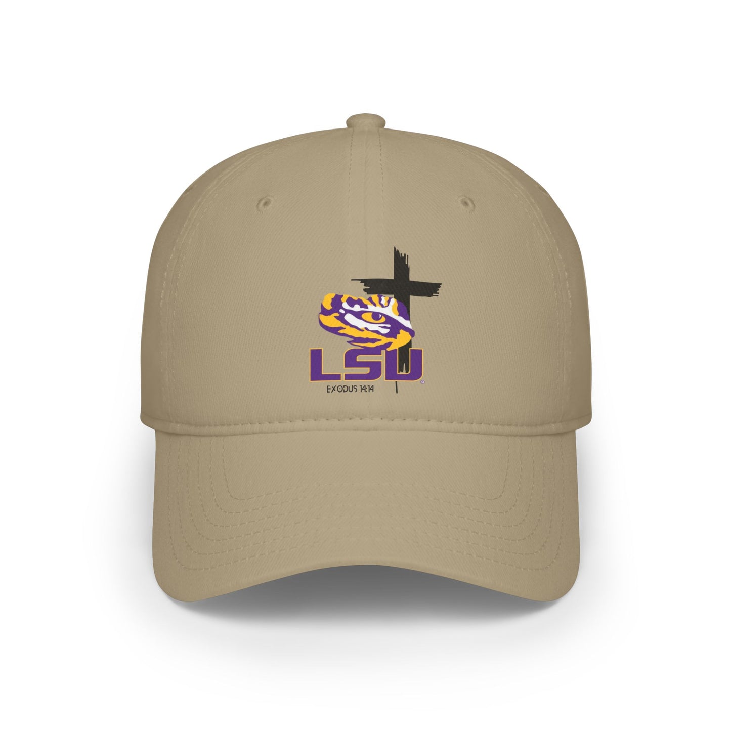 Faith inspired Low Profile Baseball Cap with LSU Design, faith based Casual Hat, LSU Sports Cap, College Apparel, Everyday Wear for university students