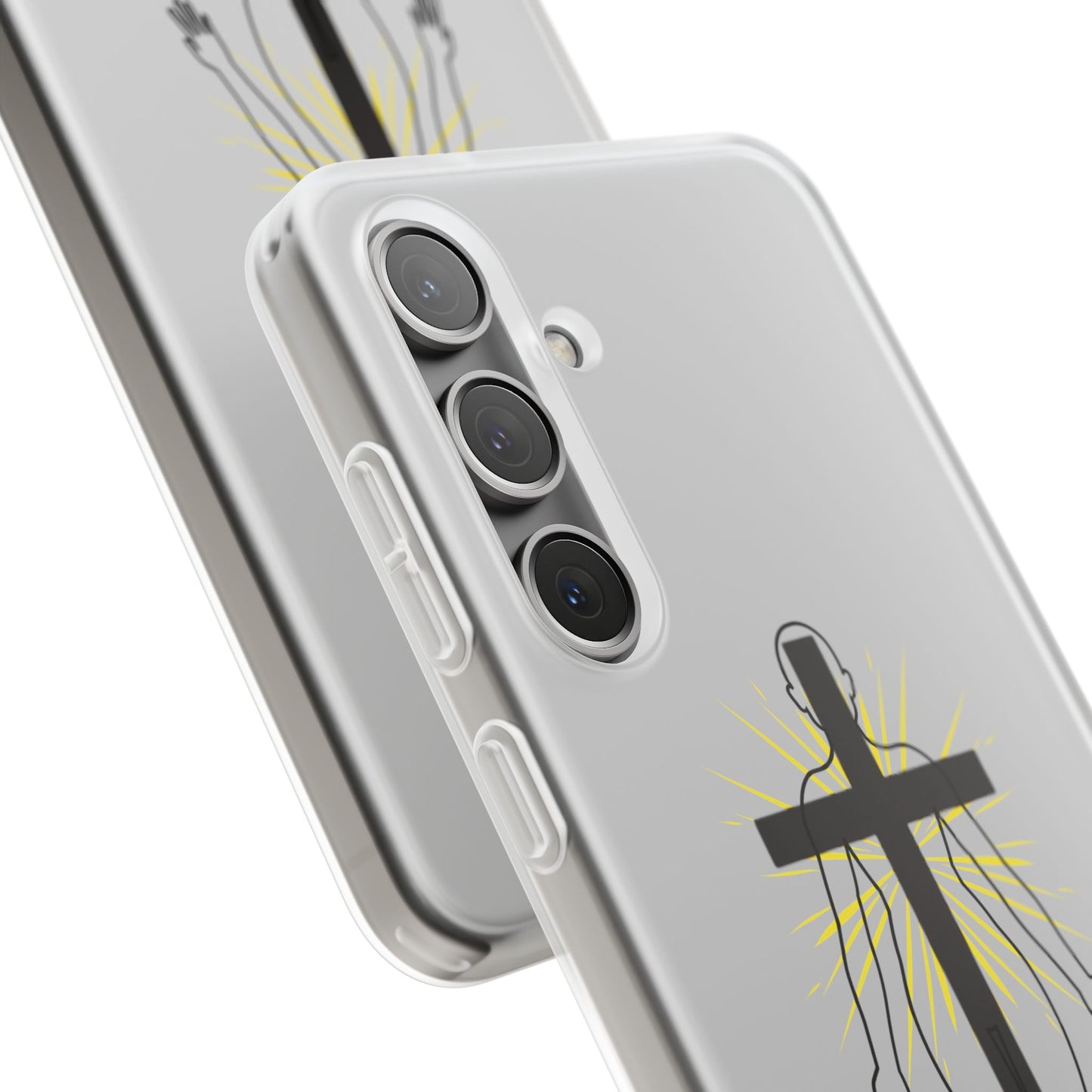 Spiritual healing Flexi Case, Motivational Phone Cover, Inspirational Gift idea, Cross Design Cell Phone Case, Unique Tech Accessory