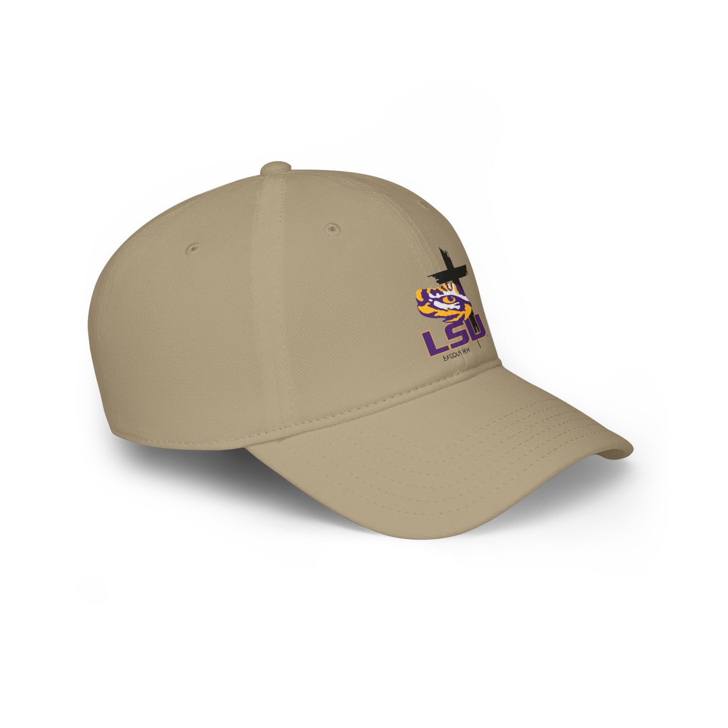 Faith inspired Low Profile Baseball Cap with LSU Design, faith based Casual Hat, LSU Sports Cap, College Apparel, Everyday Wear for university students