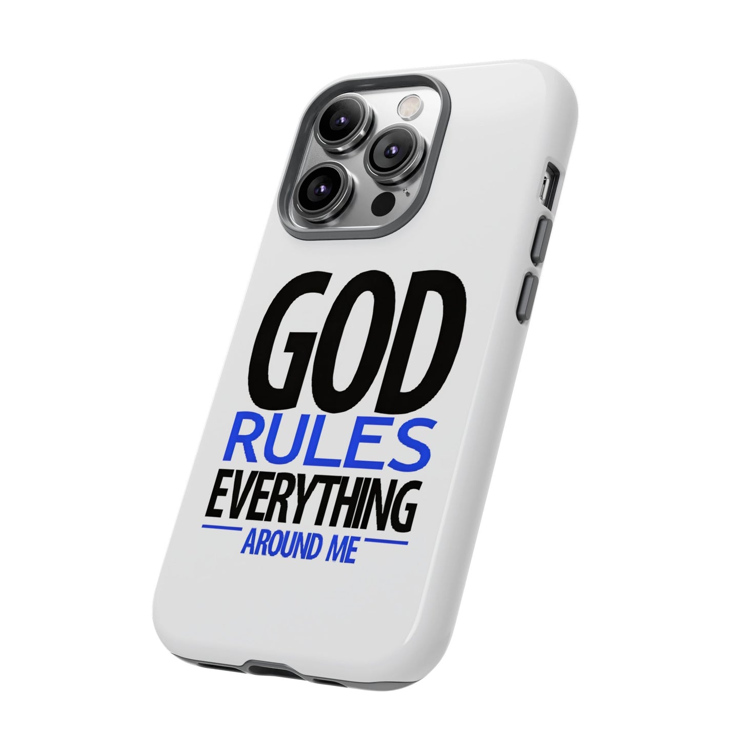 God Rules Tough Phone Case, trending phone cases, Religious Gift, spiritually themed Accessory, Inspirational Phone Case, Faith-Based phone Case