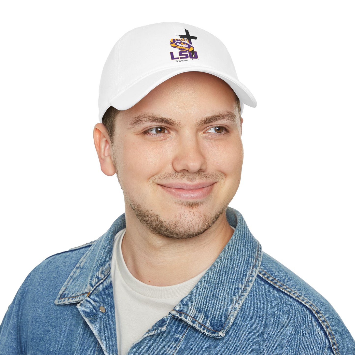 Faith inspired Low Profile Baseball Cap with LSU Design, faith based Casual Hat, LSU Sports Cap, College Apparel, Everyday Wear for university students