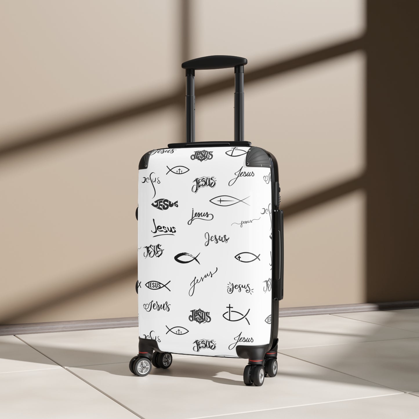Stylish Travel Suitcase with Jesus Design, Christian Luggage, Faith-Inspired Carry-On, Religious Travel Gear, Perfect Gift for travelers who love jesus
