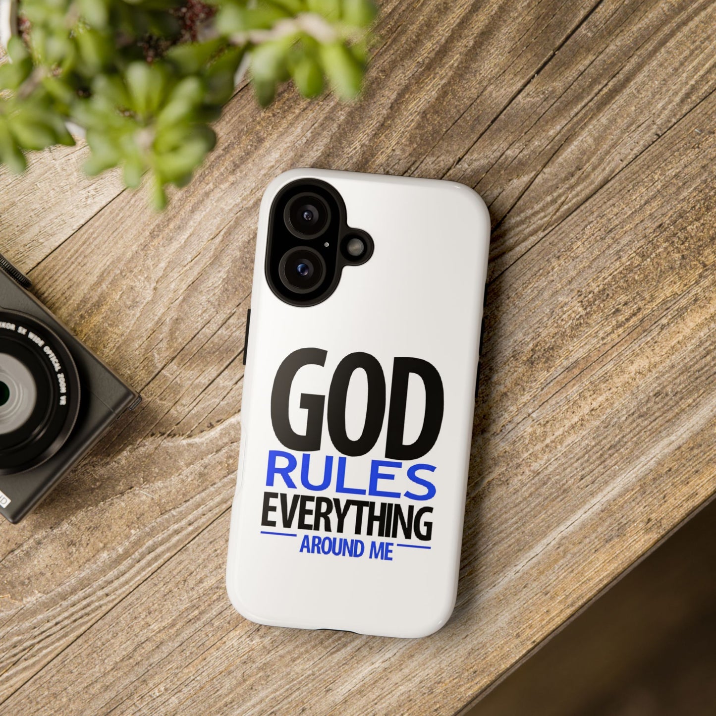 God Rules Tough Phone Case, trending phone cases, Religious Gift, spiritually themed Accessory, Inspirational Phone Case, Faith-Based phone Case