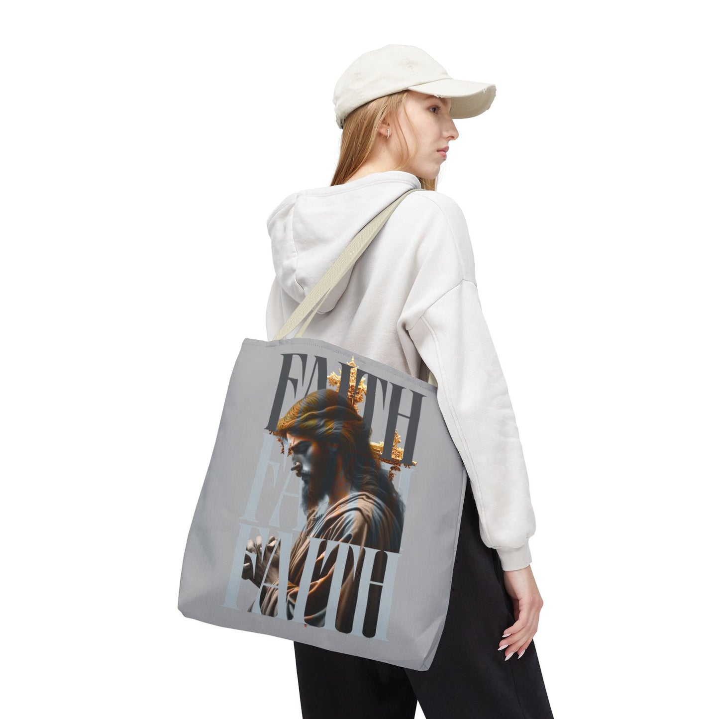 Faith themed Tote Bag for Daily wear, Reusable Shopping Bag, Christian Gift for any occassion, Affirmation Accessory, Stylish Faith Bag