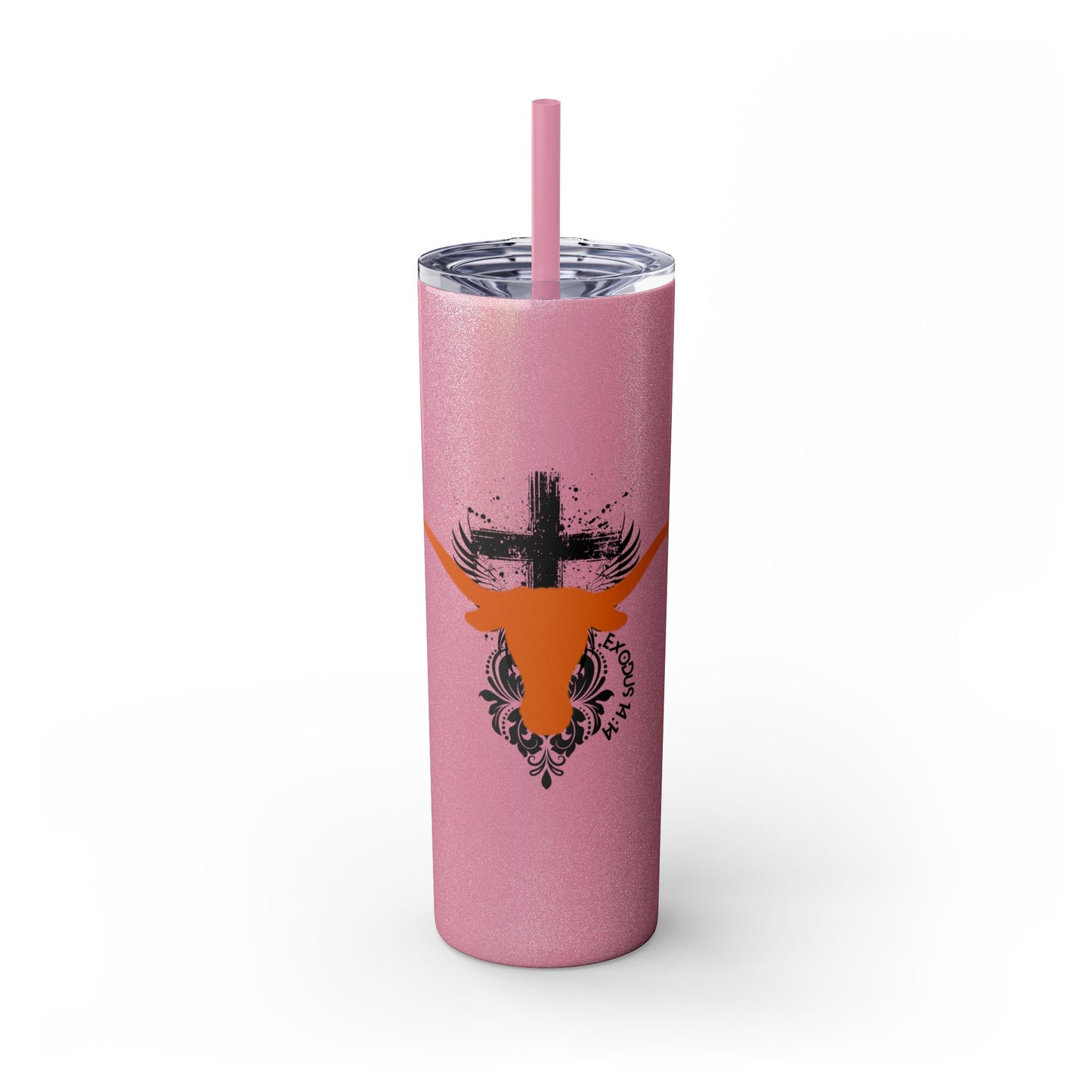 Faith inspired Texas State University at Austin Longhorn themed Skinny Tumbler| university Style Travel Mug | Personalized Gift for university students|