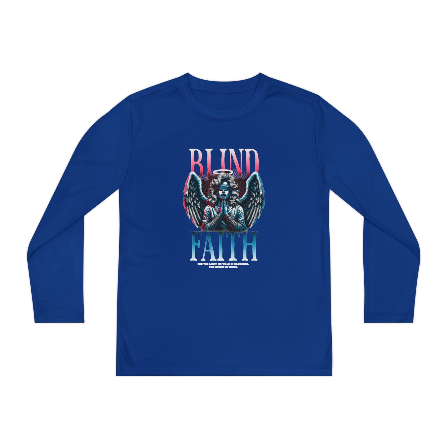 Youth Long Sleeve Tee - Blind Faith Graphic, Stylish Kids Shirt, Birthday Gift, Casual Wear, Trendy Youth Apparel, Unique Design Shirt