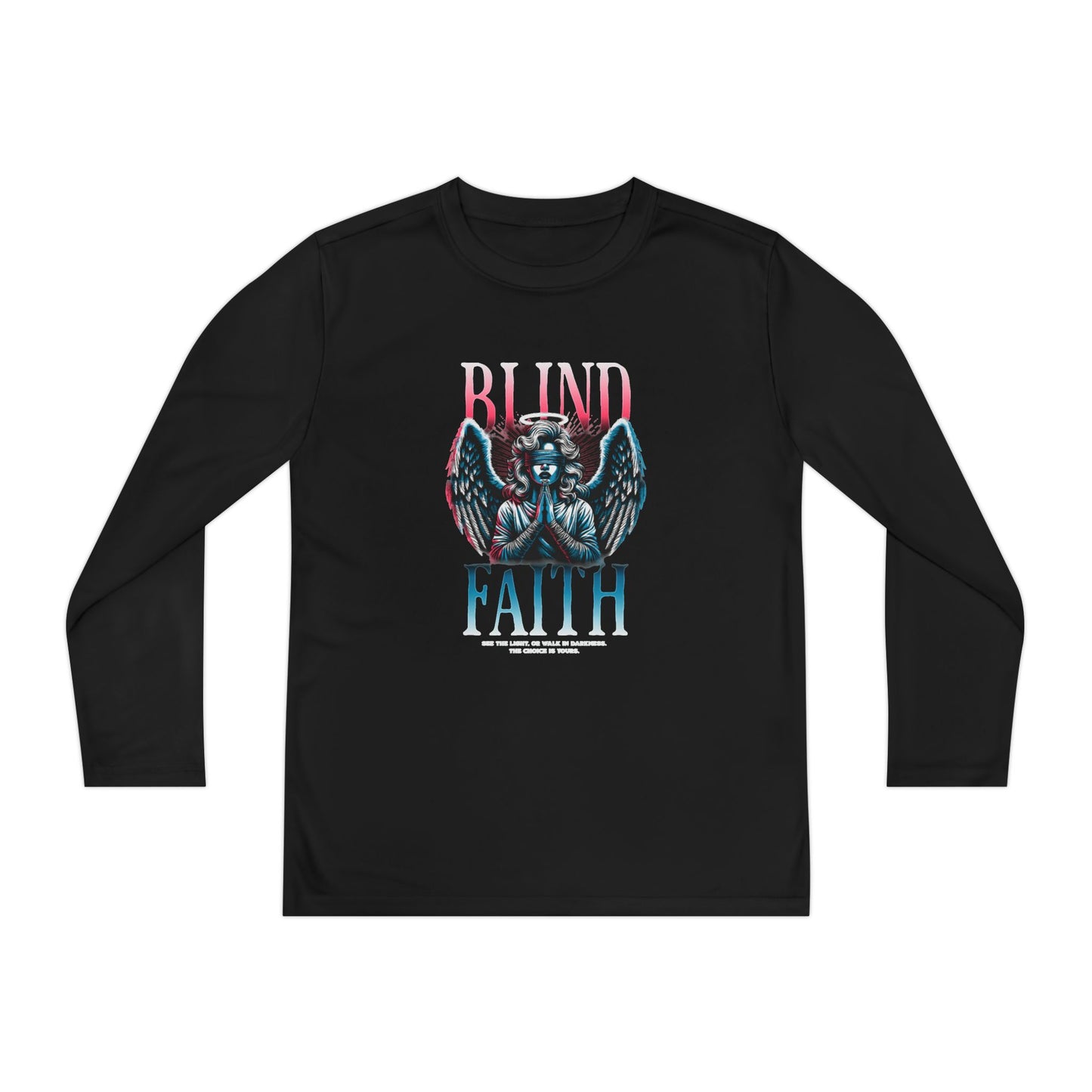 Youth Long Sleeve Tee - Blind Faith Graphic, Stylish Kids Shirt, Birthday Gift, Casual Wear, Trendy Youth Apparel, Unique Design Shirt