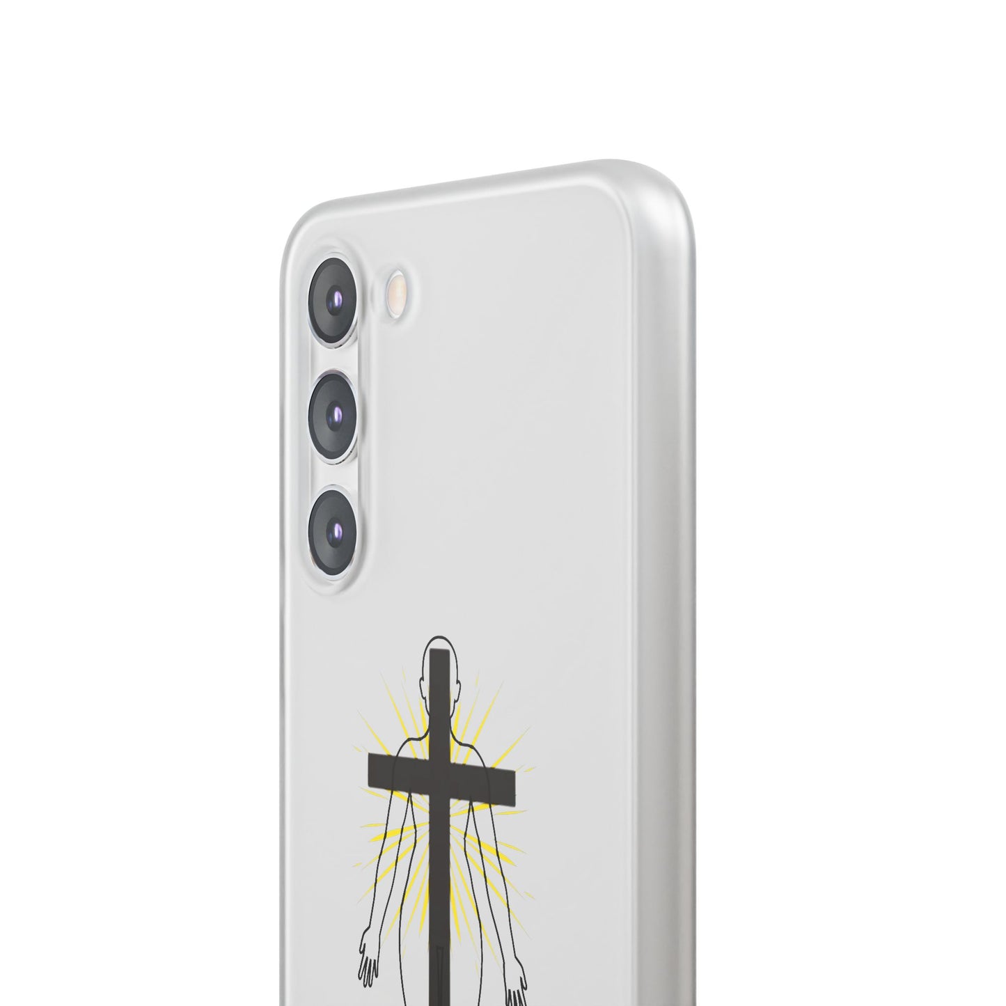 Spiritual healing Flexi Case, Motivational Phone Cover, Inspirational Gift idea, Cross Design Cell Phone Case, Unique Tech Accessory