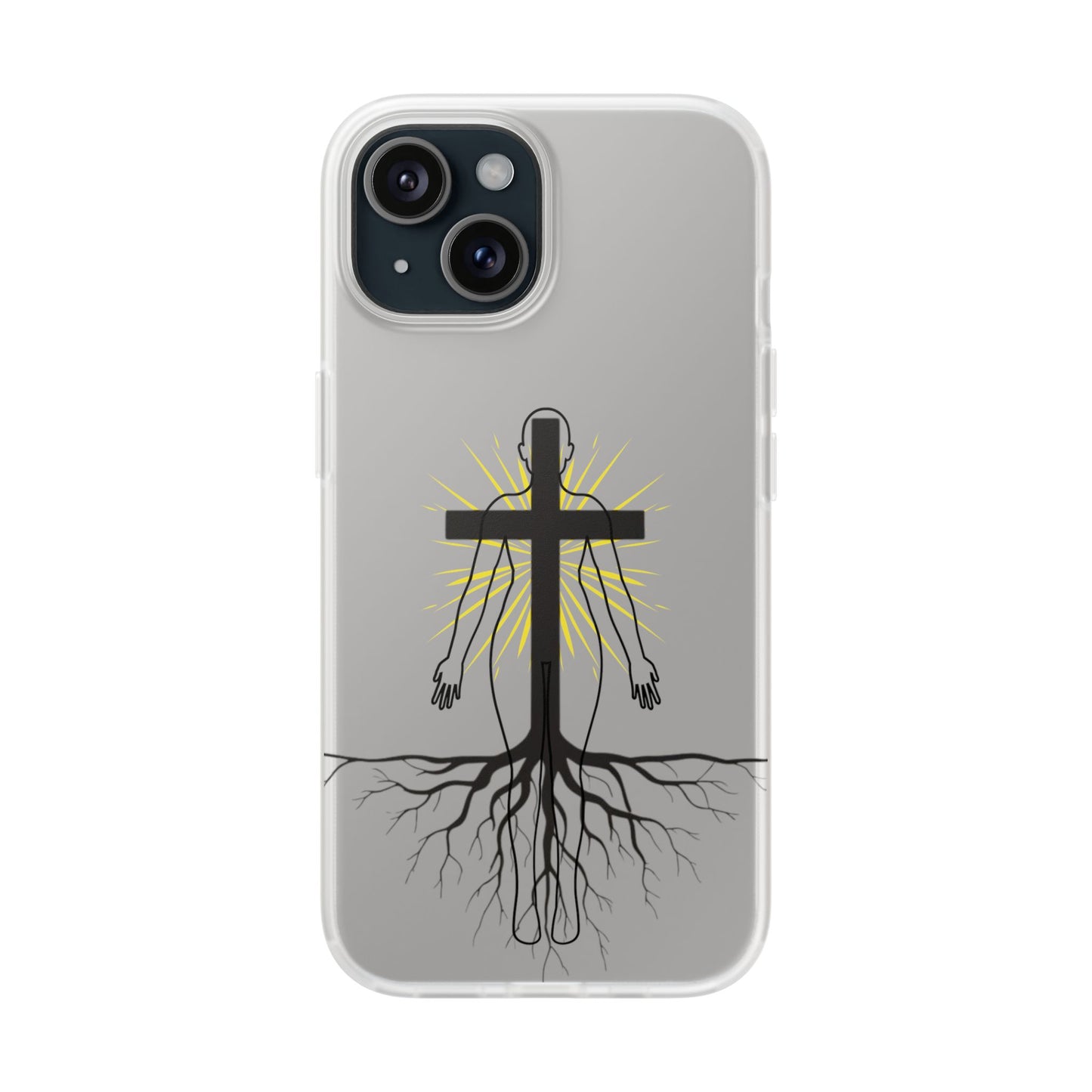 Spiritual healing Flexi Case, Motivational Phone Cover, Inspirational Gift idea, Cross Design Cell Phone Case, Unique Tech Accessory