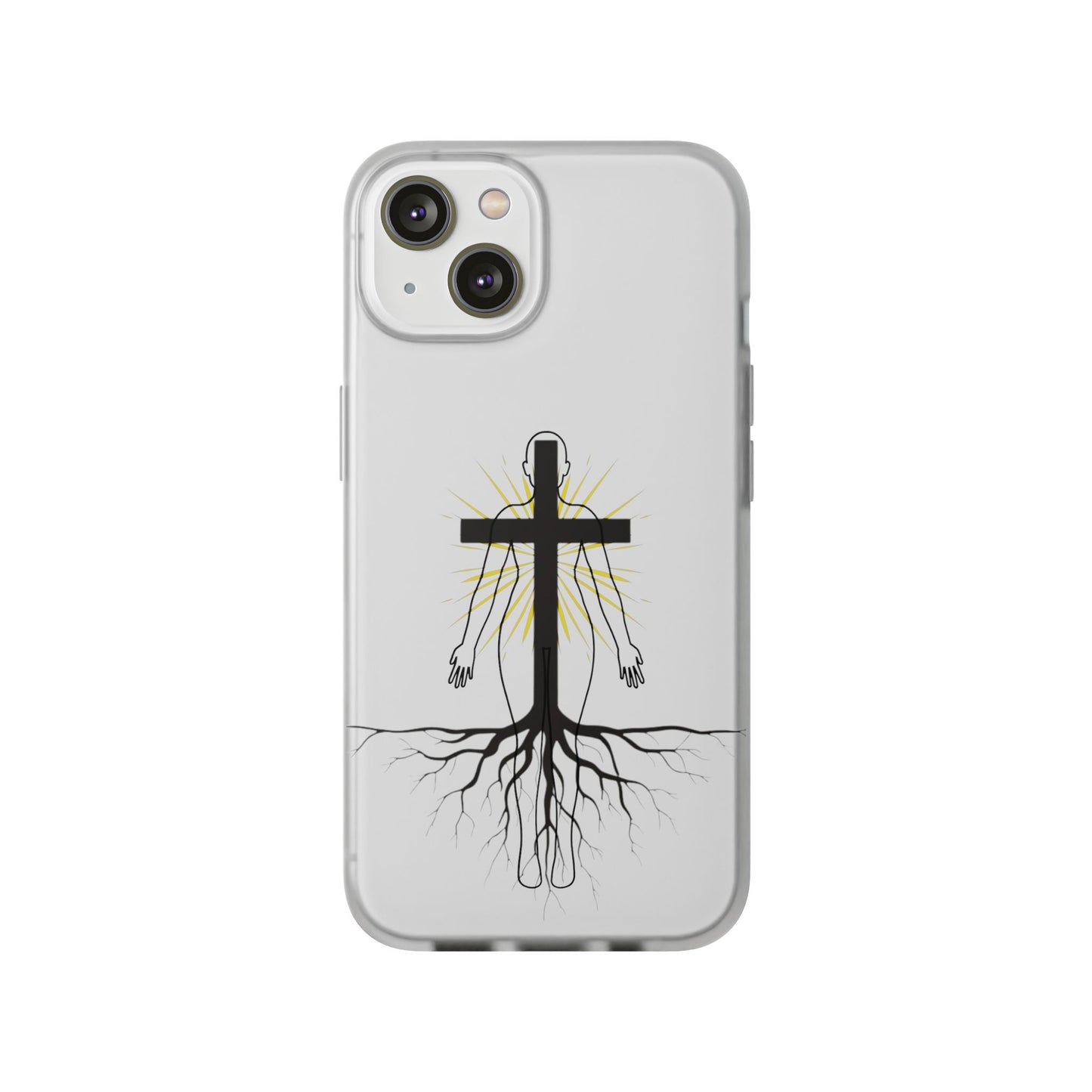 Spiritual healing Flexi Case, Motivational Phone Cover, Inspirational Gift idea, Cross Design Cell Phone Case, Unique Tech Accessory
