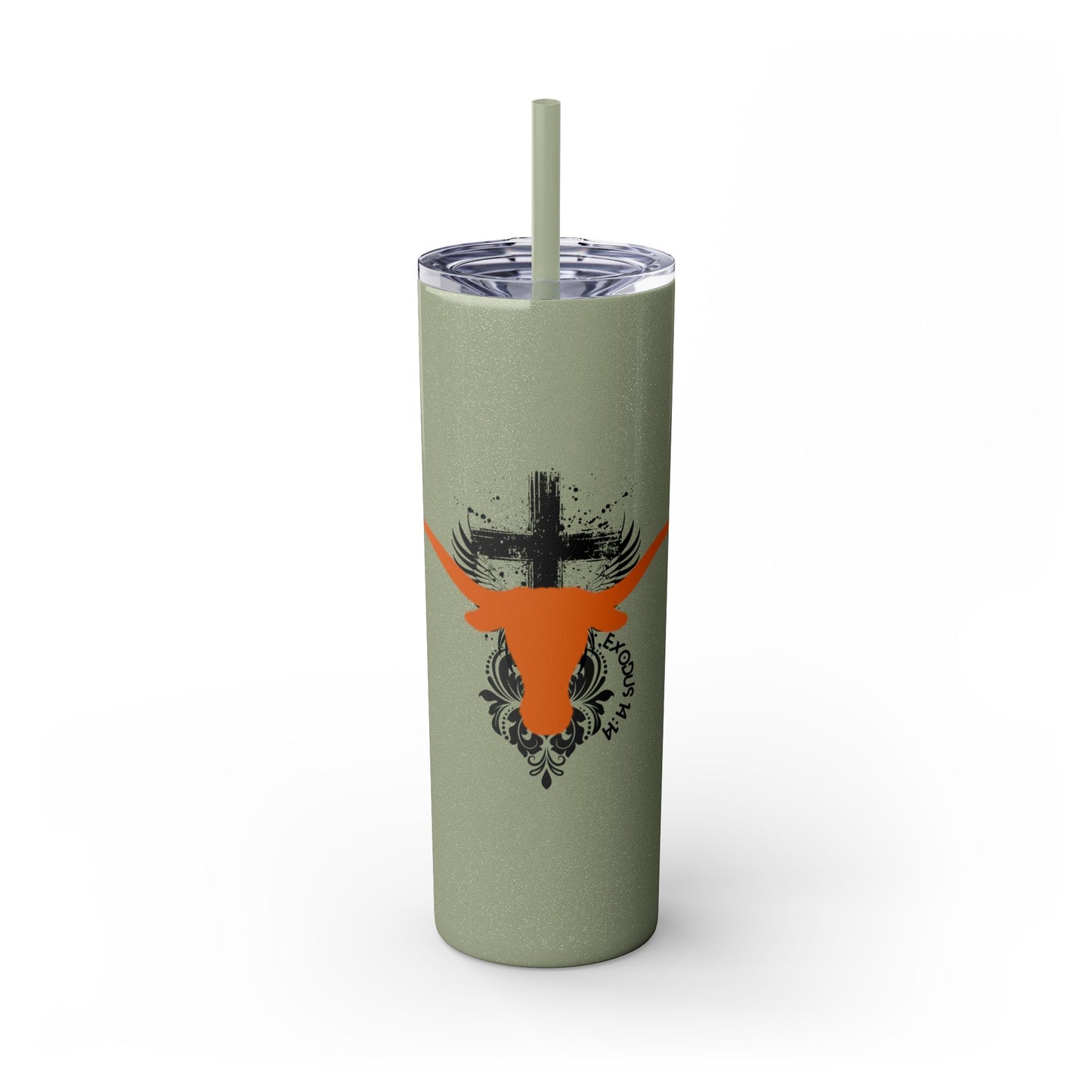Faith inspired Texas State University at Austin Longhorn themed Skinny Tumbler| university Style Travel Mug | Personalized Gift for university students|