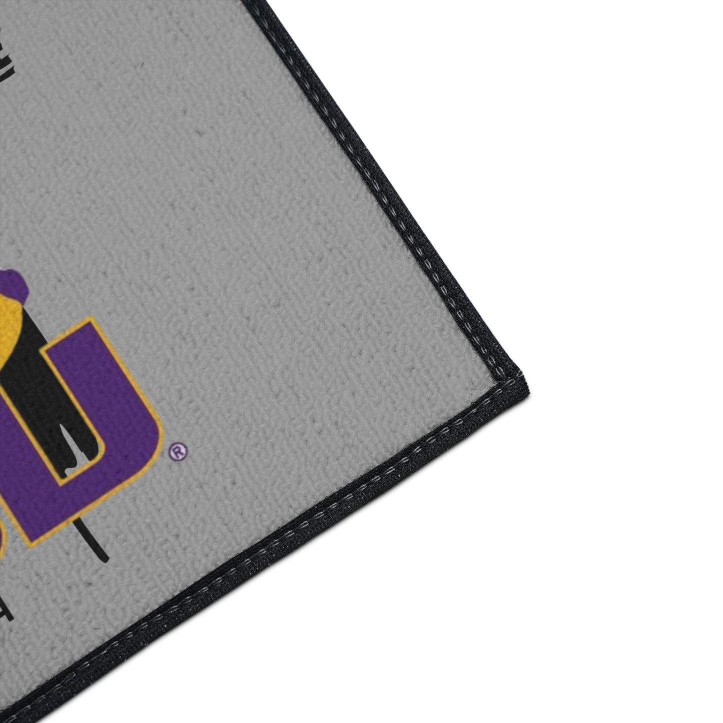 LSU themed faith inspired Heavy Duty Floor Mat, LSU home decor for dorms, university themed dorm accessories