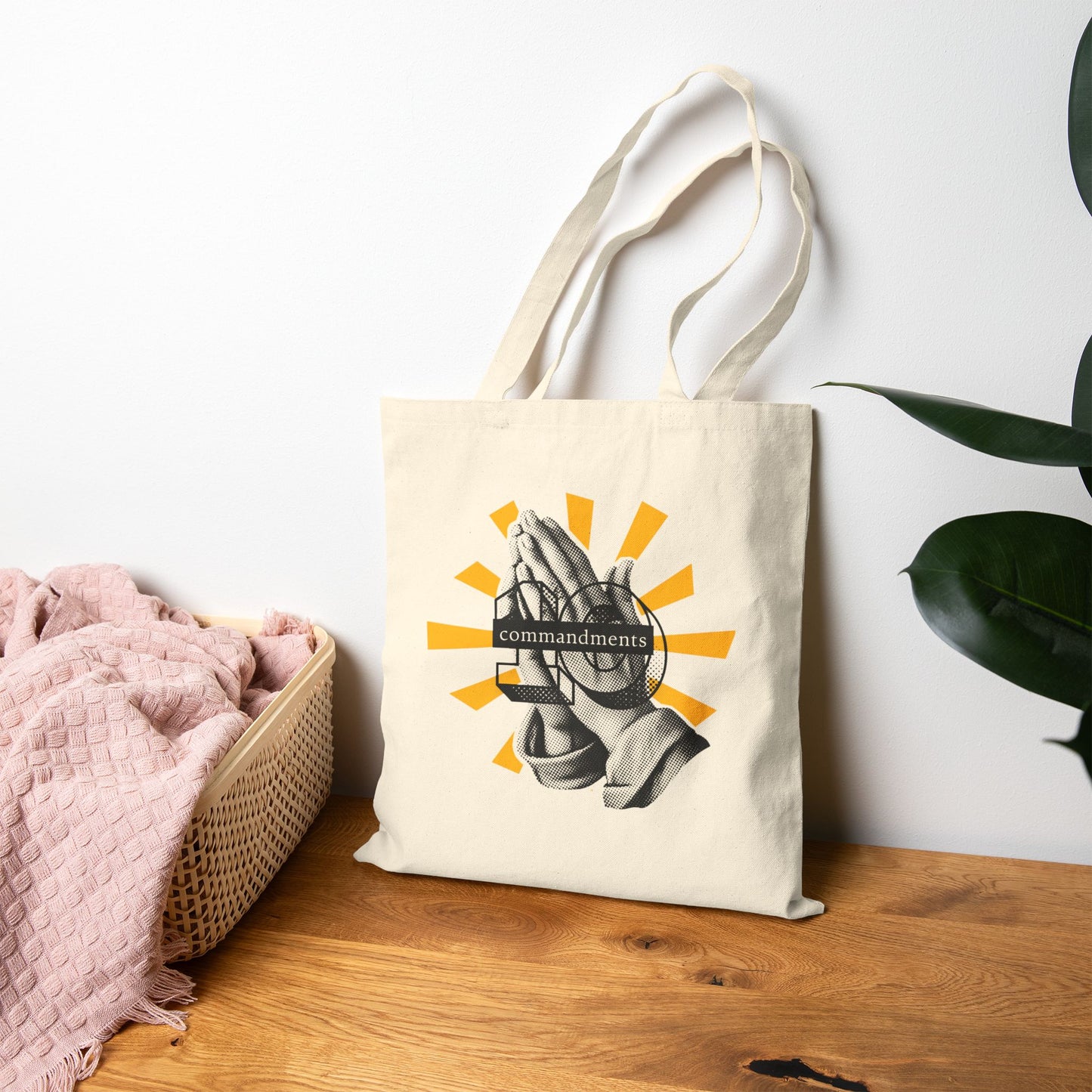 Praying Hands Canvas Tote Bag, Faith-Based Tote, Religious Gift, Spiritual Bag, Eco-Friendly Shopping Tote, Inspirational Gift