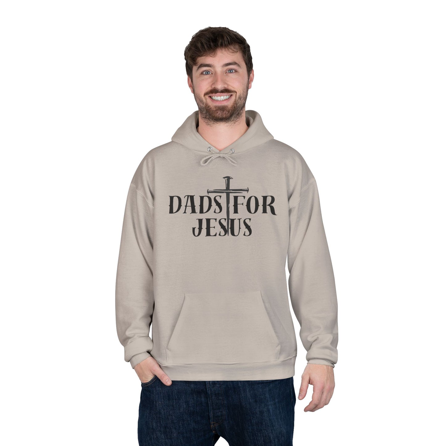 Dads for Jesus Eco-Friendly Hoodie, Christian Gift, Faith-Based Apparel, Unisex Sweatshirt, Casual Outfit, Gift for Dads