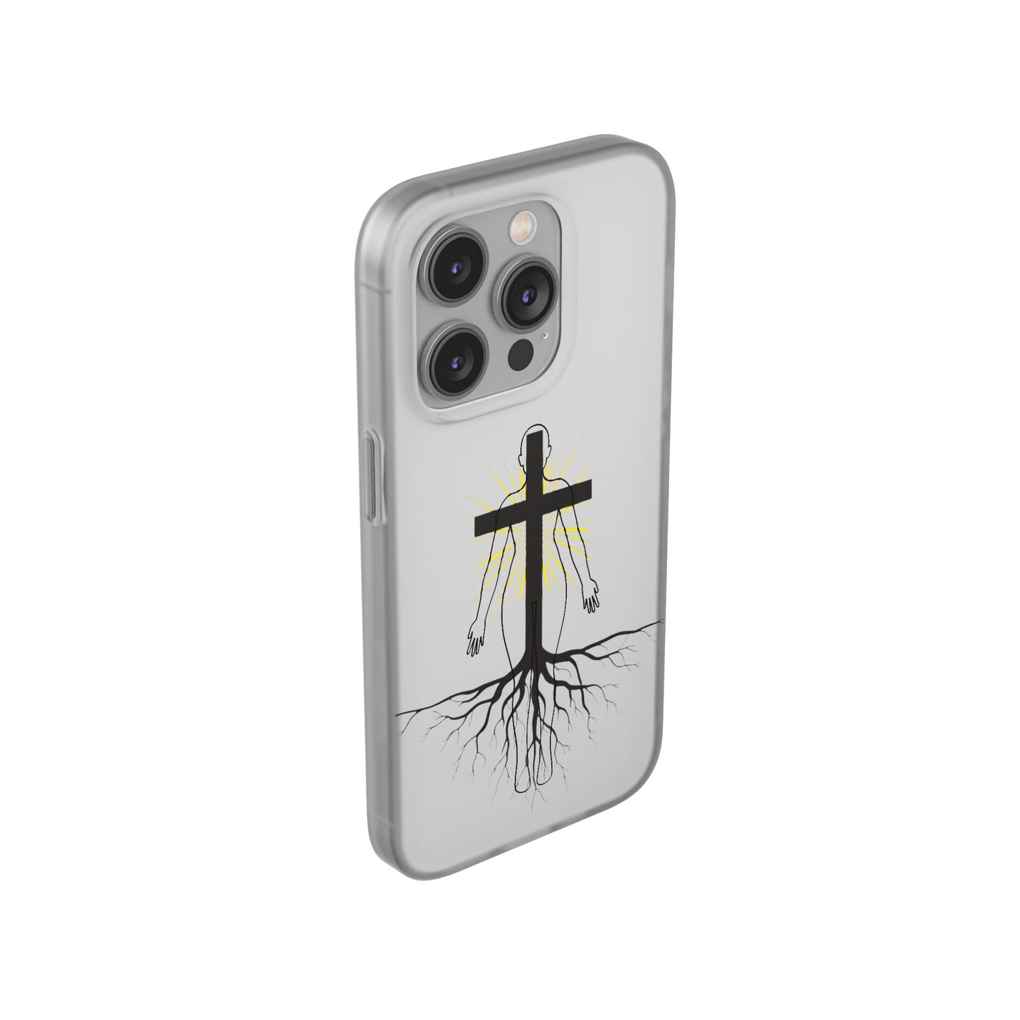 Spiritual healing Flexi Case, Motivational Phone Cover, Inspirational Gift idea, Cross Design Cell Phone Case, Unique Tech Accessory