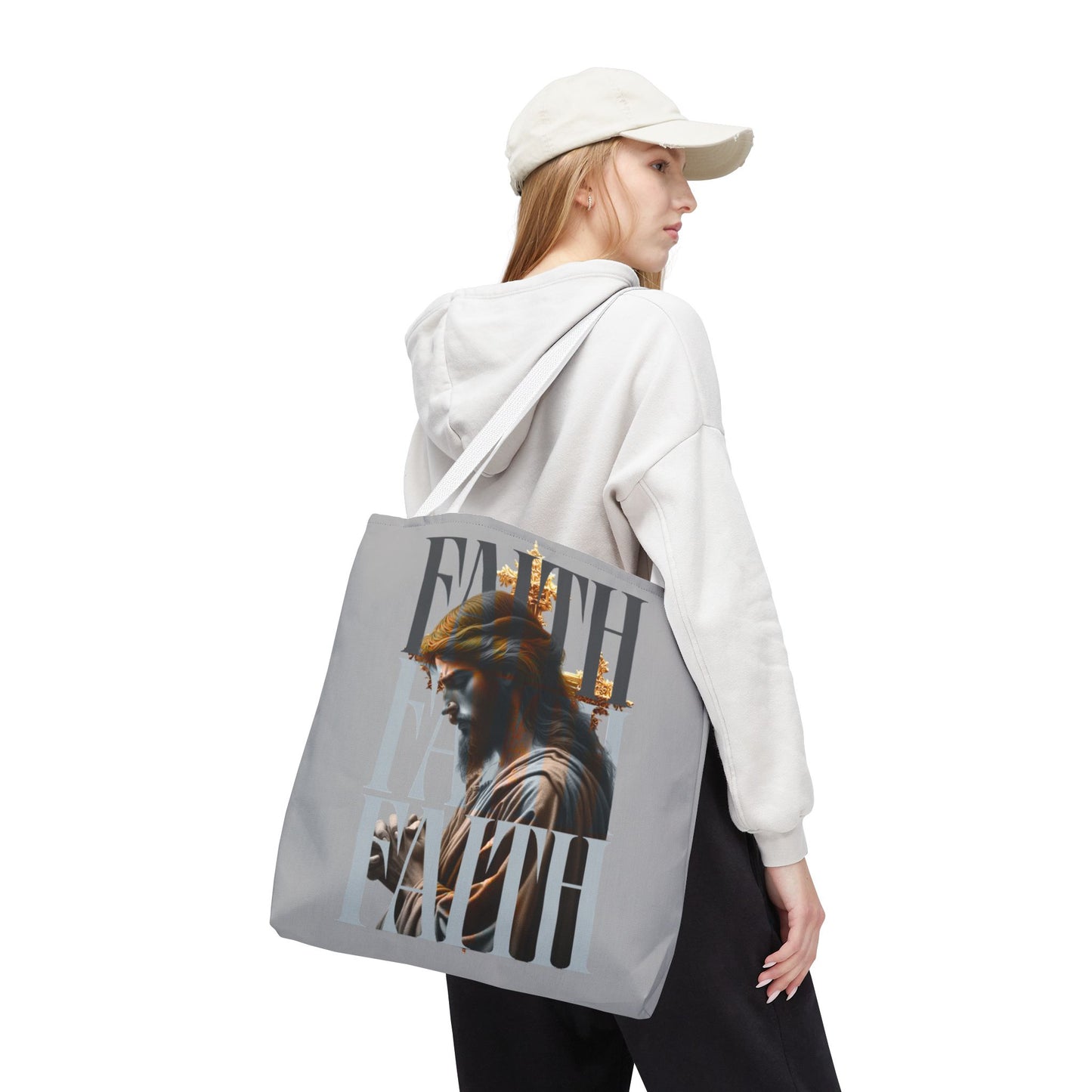 Faith themed Tote Bag for Daily wear, Reusable Shopping Bag, Christian Gift for any occassion, Affirmation Accessory, Stylish Faith Bag