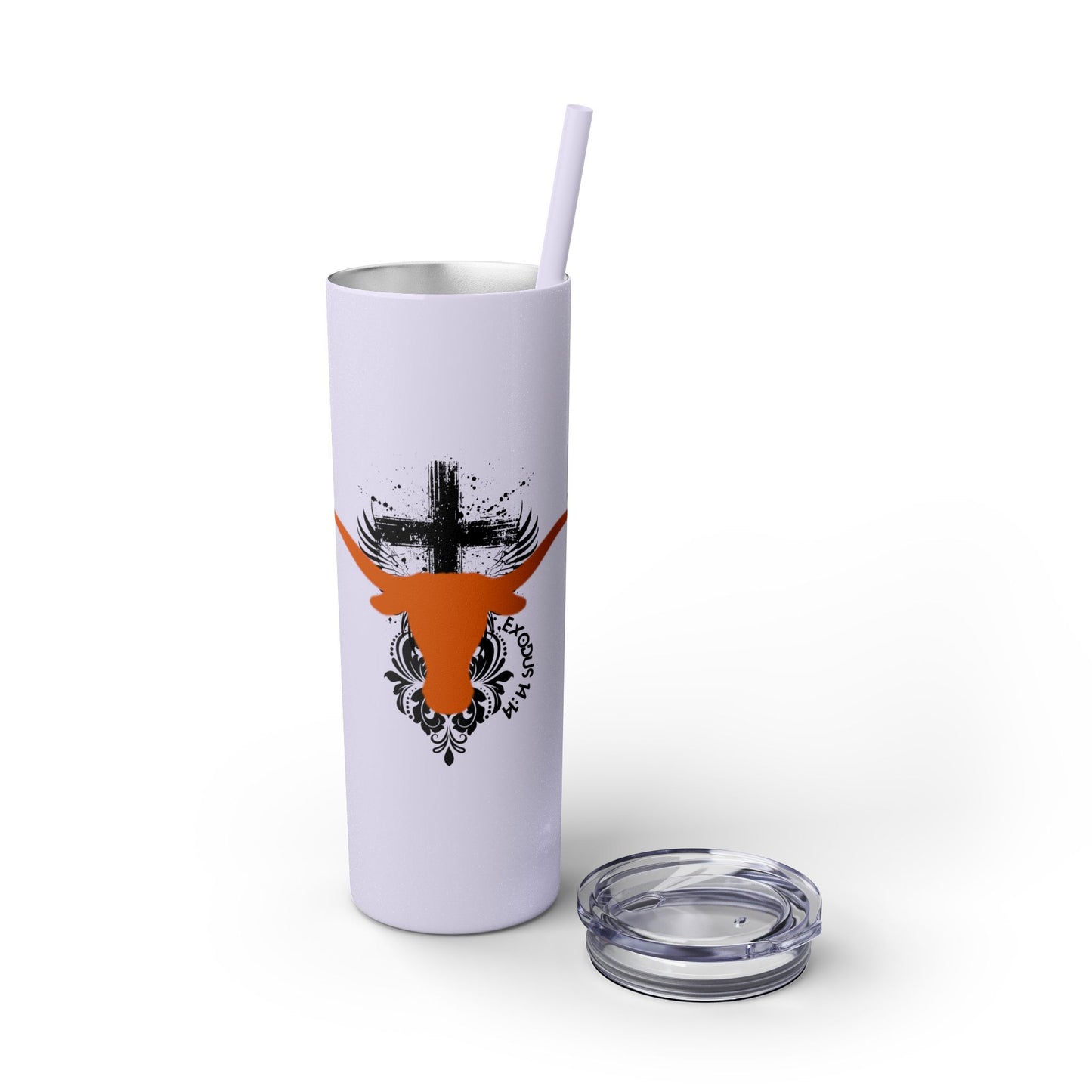 Faith inspired Texas State University at Austin Longhorn themed Skinny Tumbler| university Style Travel Mug | Personalized Gift for university students|