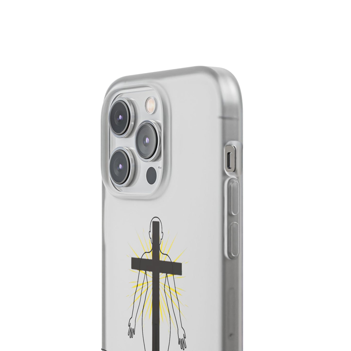 Spiritual healing Flexi Case, Motivational Phone Cover, Inspirational Gift idea, Cross Design Cell Phone Case, Unique Tech Accessory