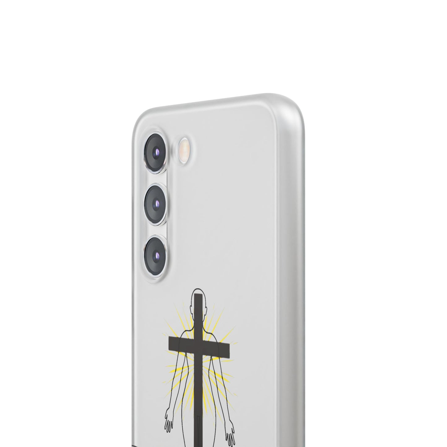 Spiritual healing Flexi Case, Motivational Phone Cover, Inspirational Gift idea, Cross Design Cell Phone Case, Unique Tech Accessory