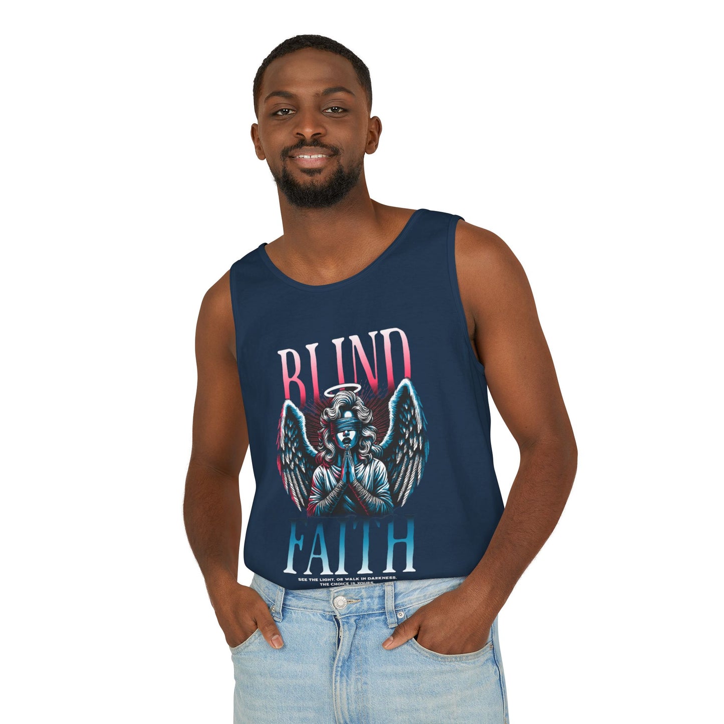 Stylish Unisex Graphic Tank Top - trendy Summer Attire, Casual Wear for everyday, Music Festivals, Gift Idea, Angel Theme