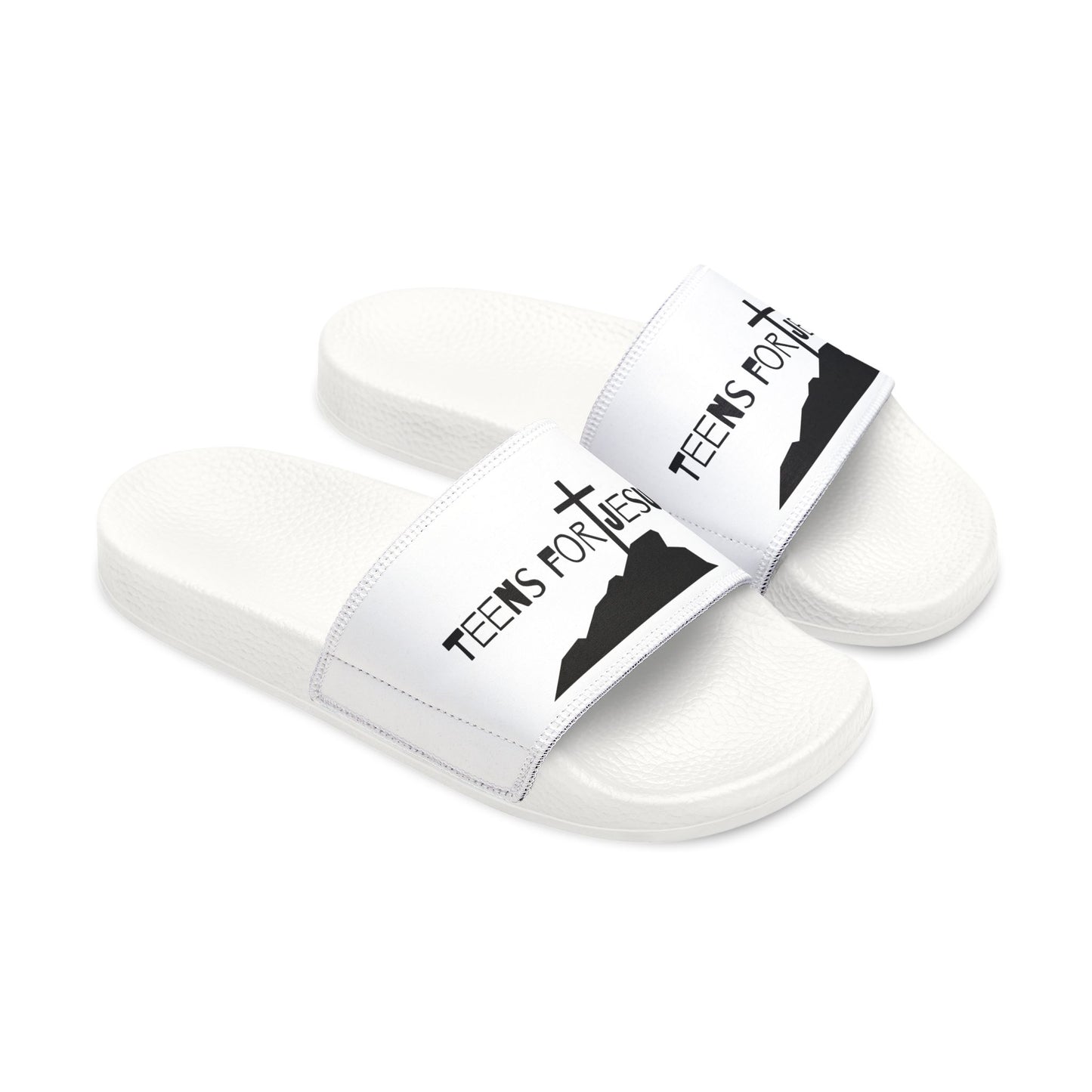 Faith-Inspired Youth Sandals | Removable-Strap Summer Footwear for Kids who love Jesus gift idea for religious kids, Comfortable Slide Slippers youth faith based apparel
