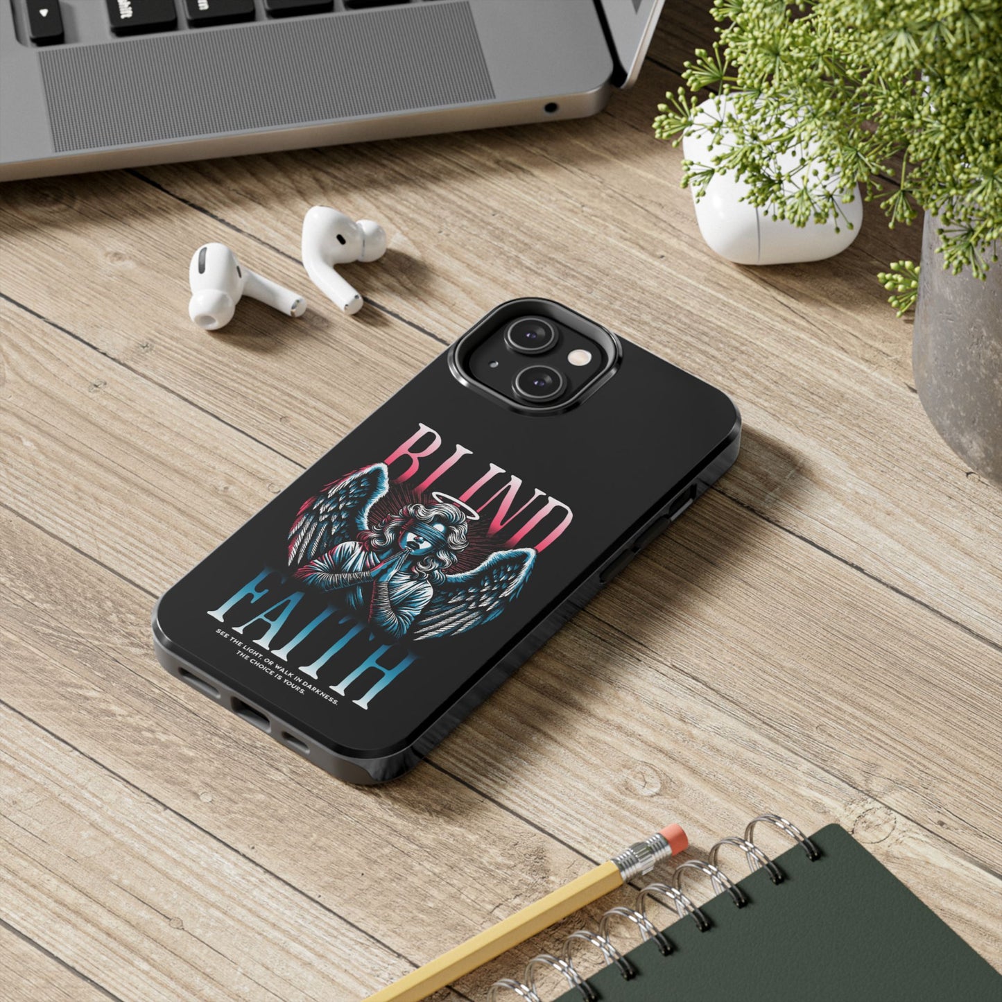 Angelic Blind Faith Phone Case | Tough Phone Cases, Angel Design, everyday Gifts, Faith-Based, Protection Case, trending smartphone cases