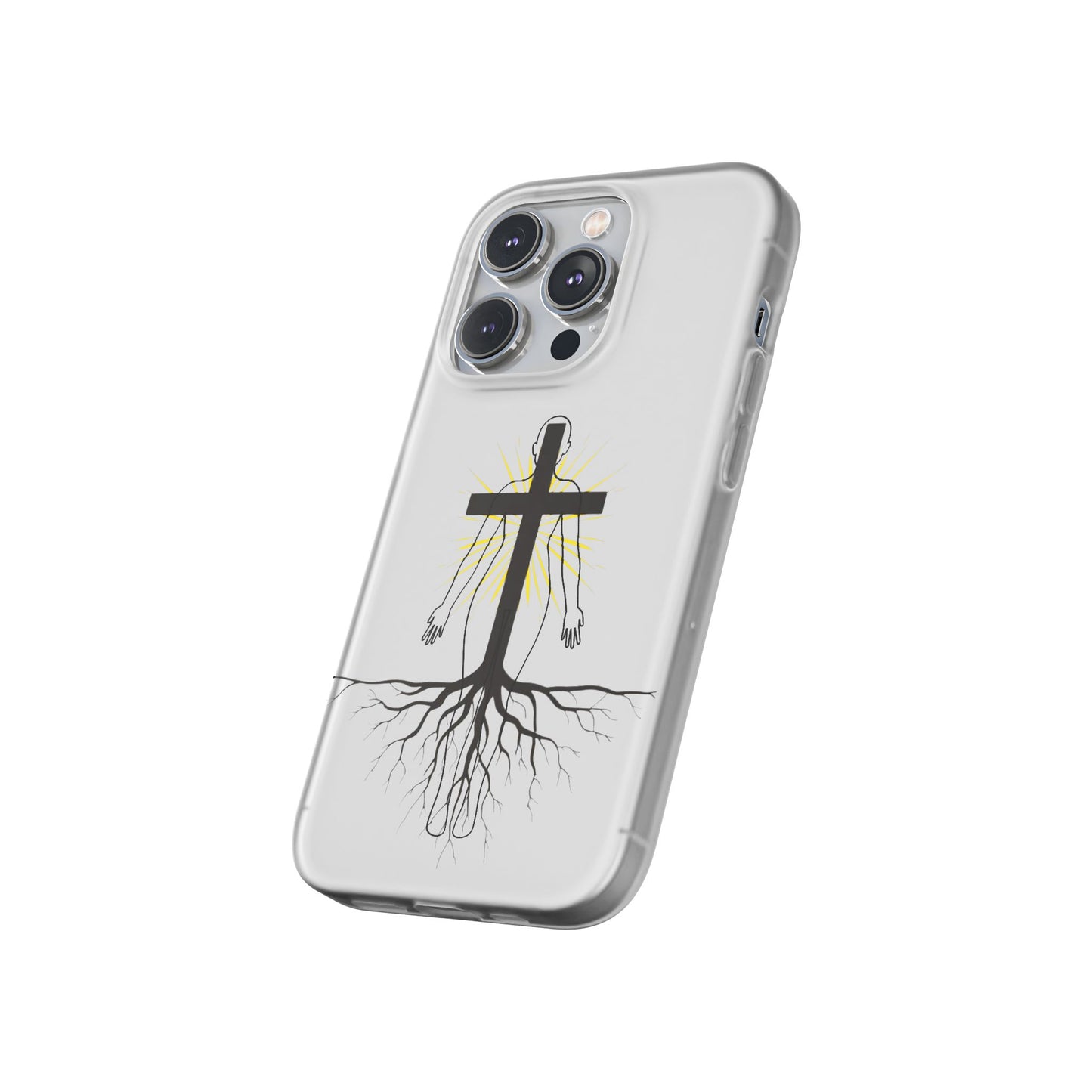 Spiritual healing Flexi Case, Motivational Phone Cover, Inspirational Gift idea, Cross Design Cell Phone Case, Unique Tech Accessory