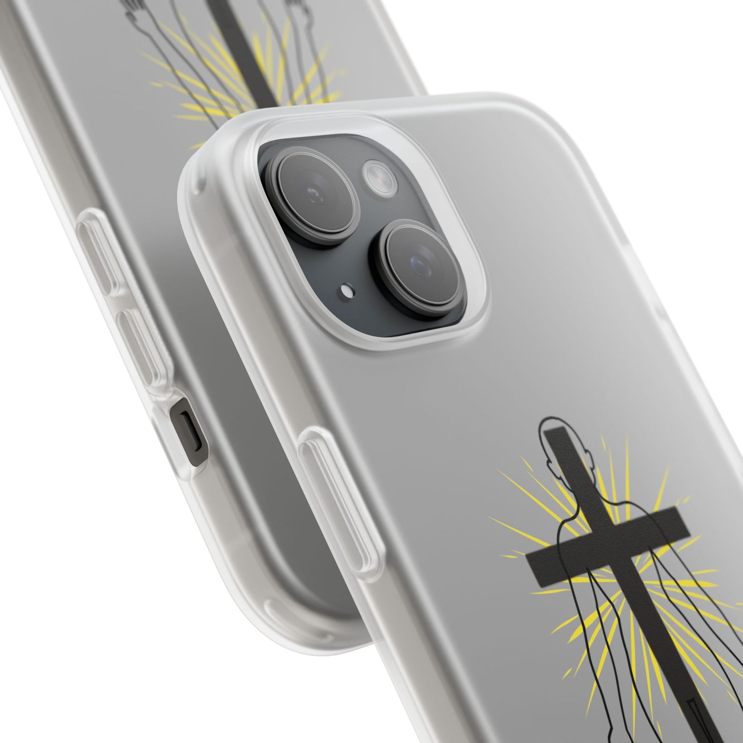 Spiritual healing Flexi Case, Motivational Phone Cover, Inspirational Gift idea, Cross Design Cell Phone Case, Unique Tech Accessory