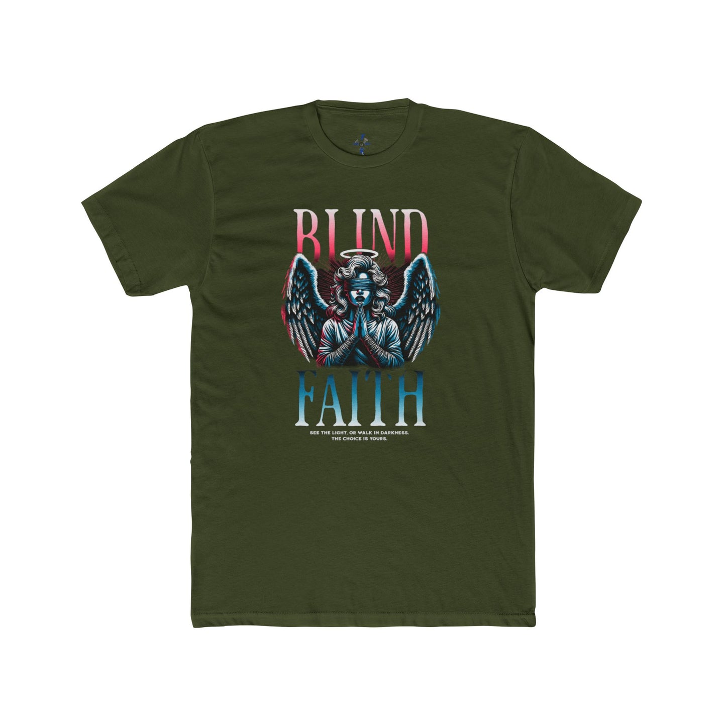 Blind Faith Unisex Cotton Crew Tee, trending Graphic T-Shirt, Faith based Casual Wear, Faith-Inspired Apparel, Unique Gift for believers
