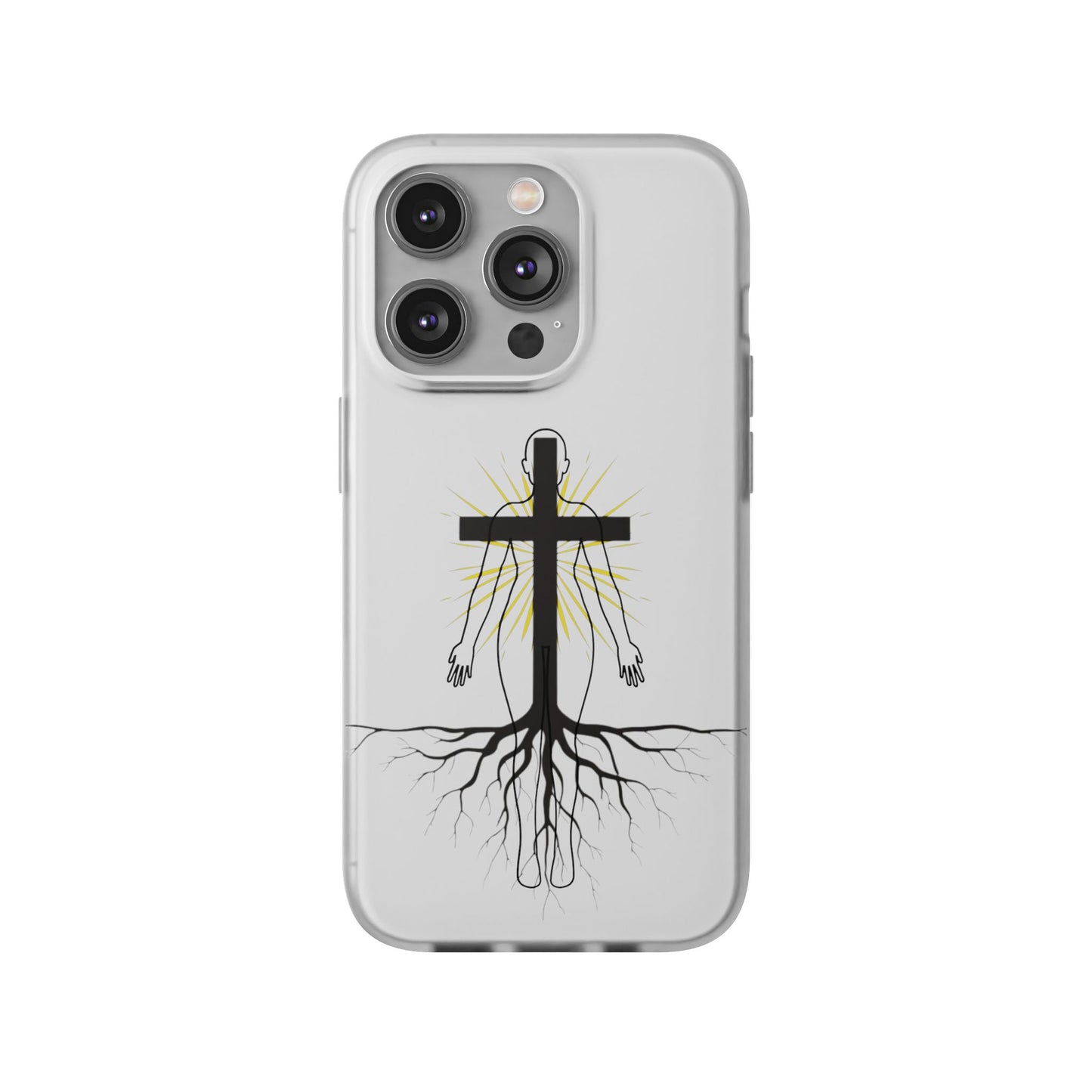 Spiritual healing Flexi Case, Motivational Phone Cover, Inspirational Gift idea, Cross Design Cell Phone Case, Unique Tech Accessory
