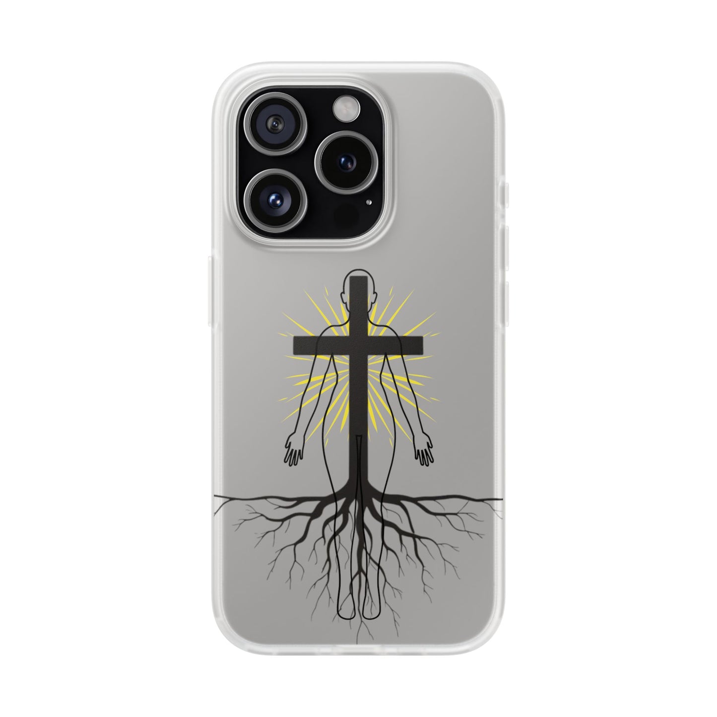 Spiritual healing Flexi Case, Motivational Phone Cover, Inspirational Gift idea, Cross Design Cell Phone Case, Unique Tech Accessory
