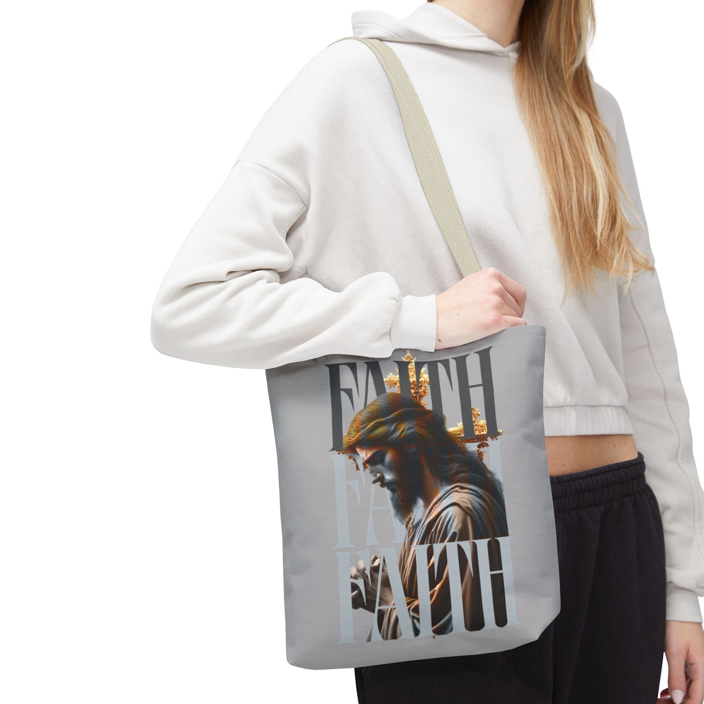 Faith themed Tote Bag for Daily wear, Reusable Shopping Bag, Christian Gift for any occassion, Affirmation Accessory, Stylish Faith Bag