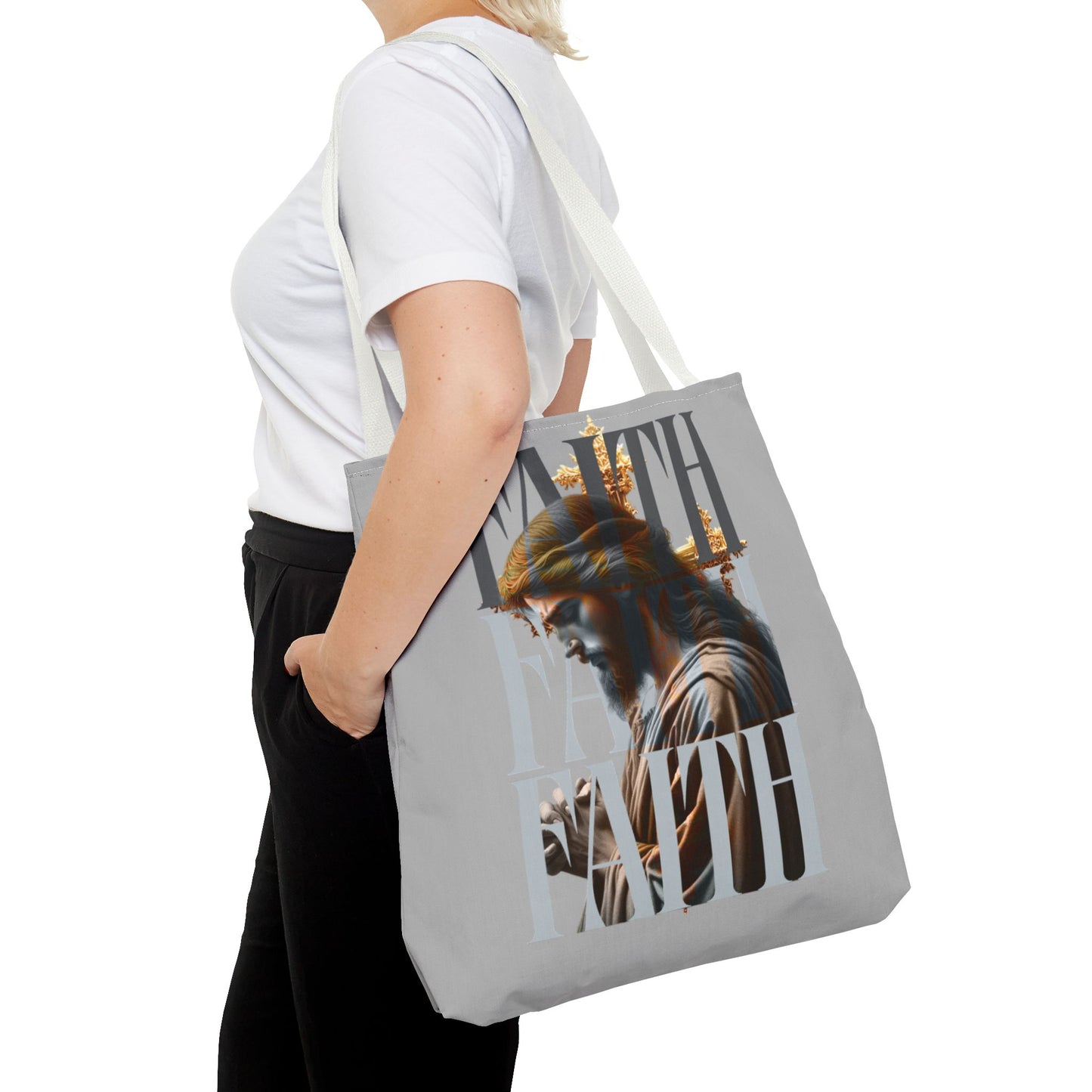 Faith themed Tote Bag for Daily wear, Reusable Shopping Bag, Christian Gift for any occassion, Affirmation Accessory, Stylish Faith Bag