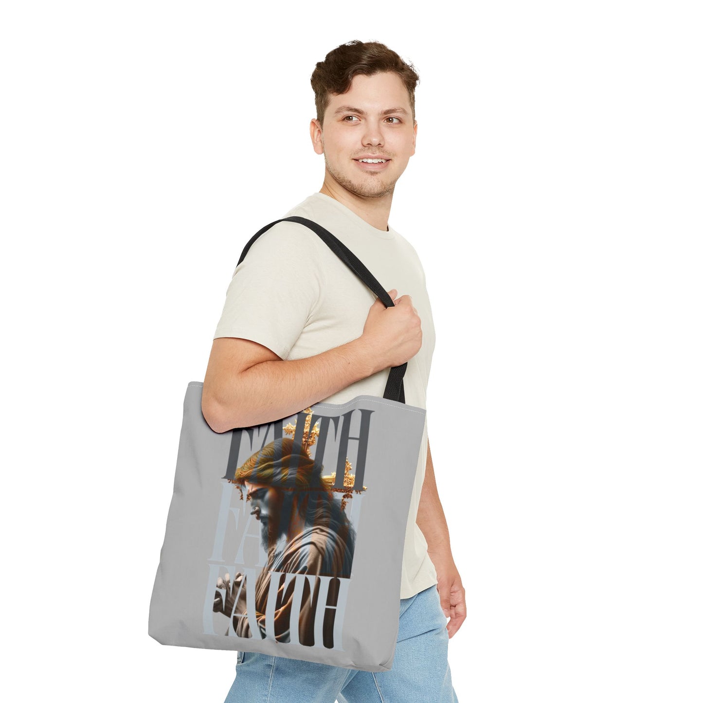 Faith themed Tote Bag for Daily wear, Reusable Shopping Bag, Christian Gift for any occassion, Affirmation Accessory, Stylish Faith Bag
