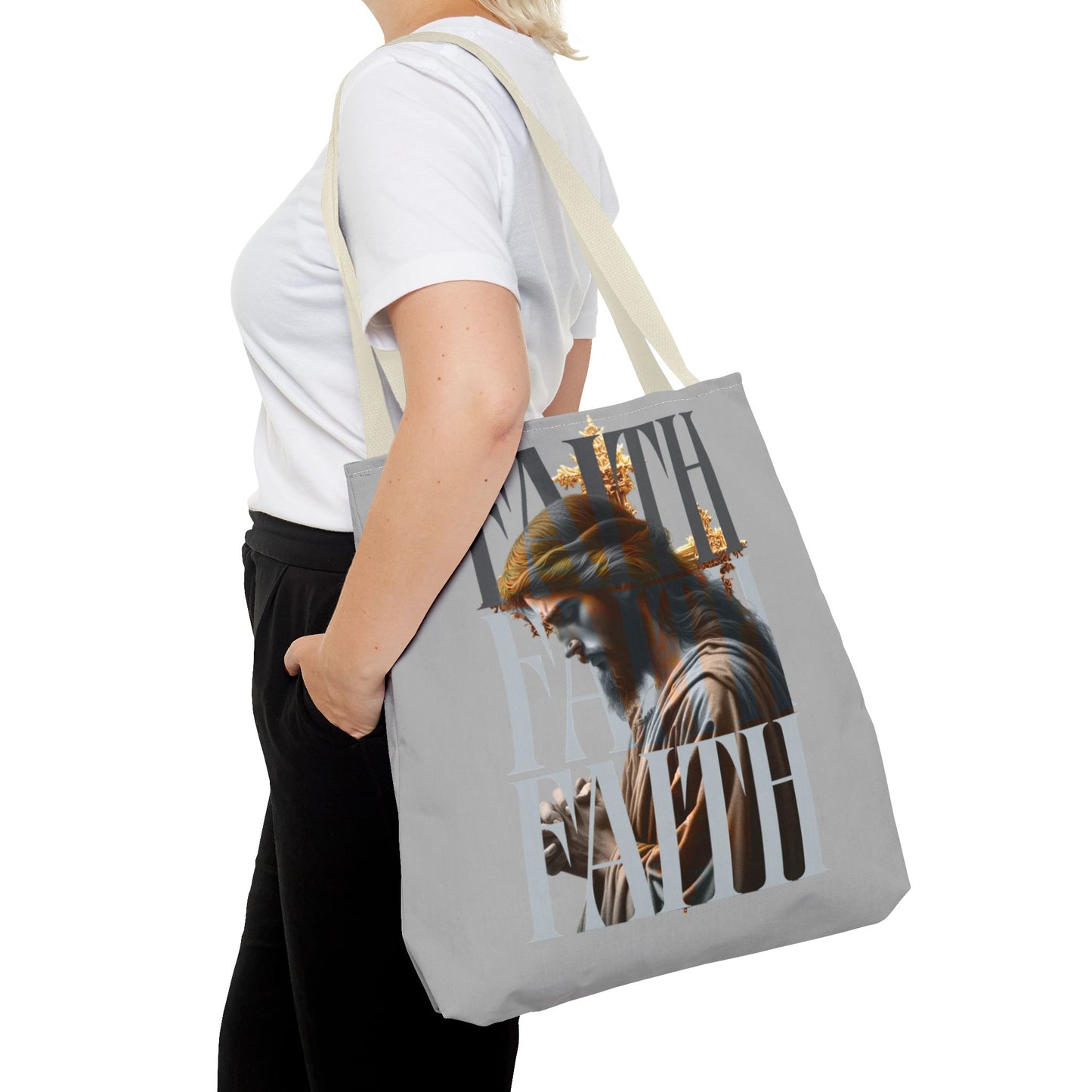 Faith themed Tote Bag for Daily wear, Reusable Shopping Bag, Christian Gift for any occassion, Affirmation Accessory, Stylish Faith Bag