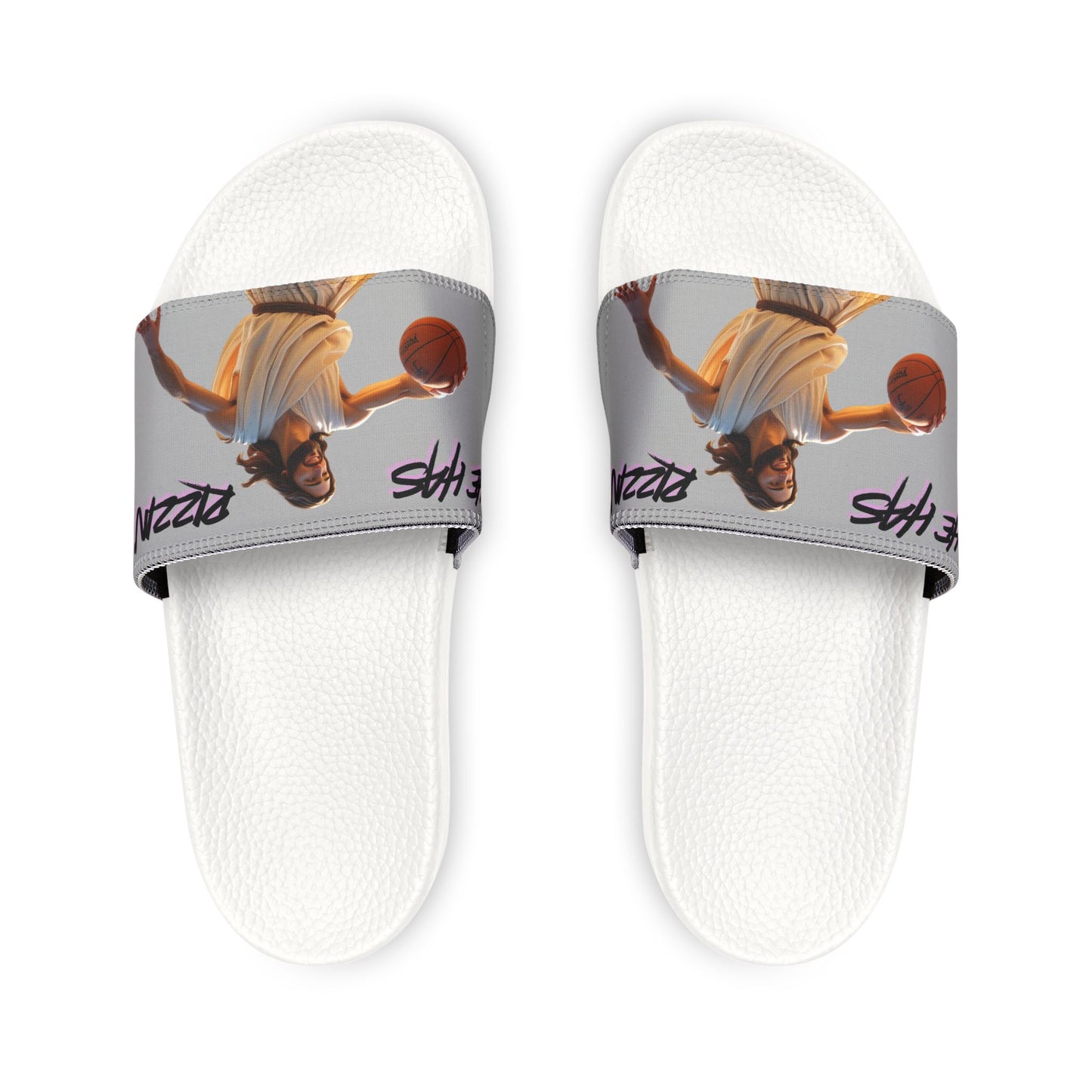 Youth slides Sandals - Removable-Strap, Basketball Theme, Perfect for Summer, house shoes, trending slides, Gift for whole family