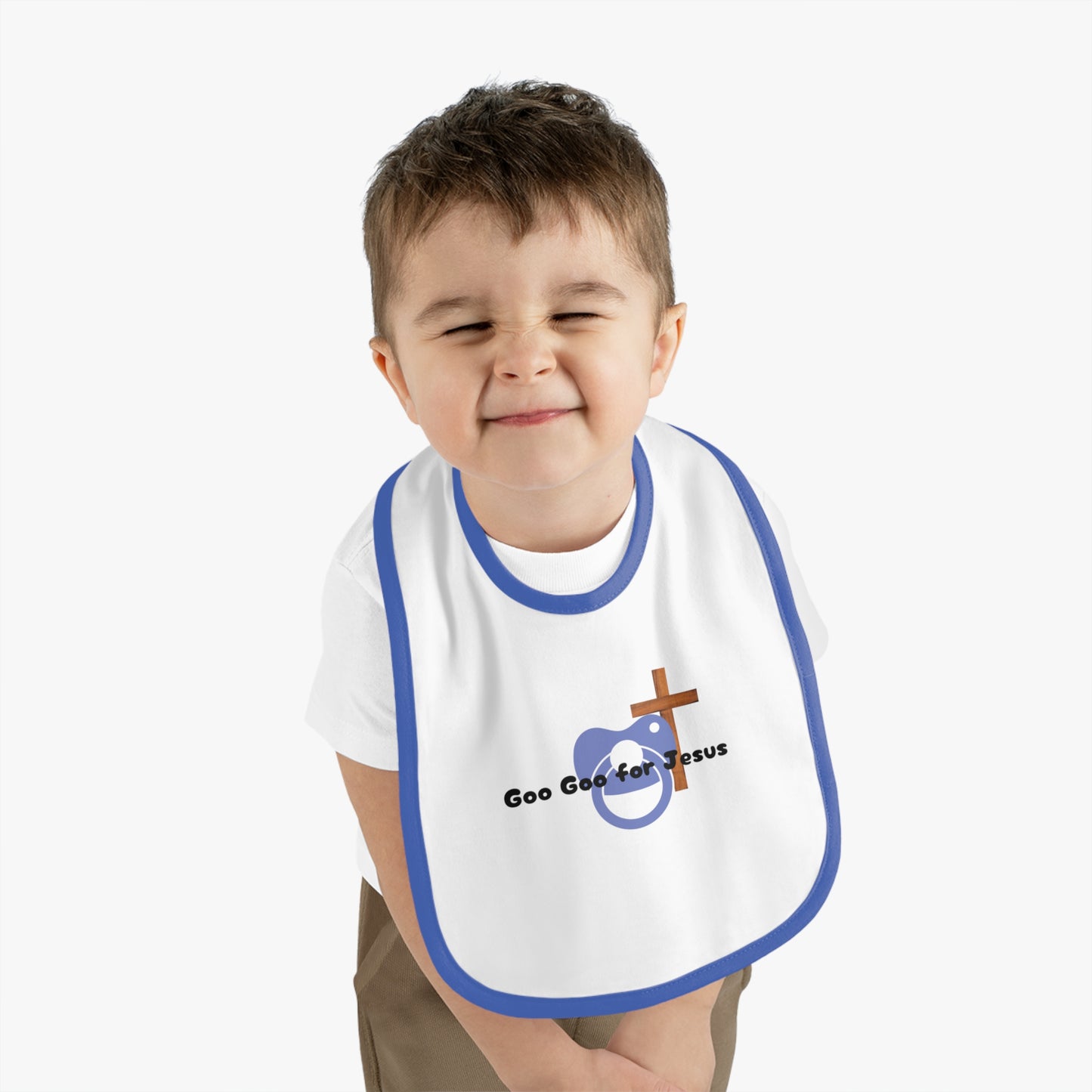 Cute faith inspired Baby Bib, Goo Goo for Jesus Baby Bib, Religious Baby Gift, Infant Eating Bib, Baby Shower Gift, Christian Parenting Essential