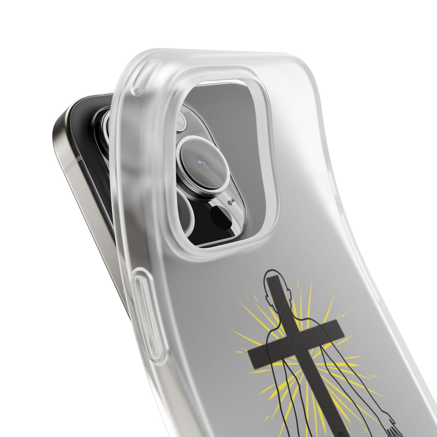 Spiritual healing Flexi Case, Motivational Phone Cover, Inspirational Gift idea, Cross Design Cell Phone Case, Unique Tech Accessory