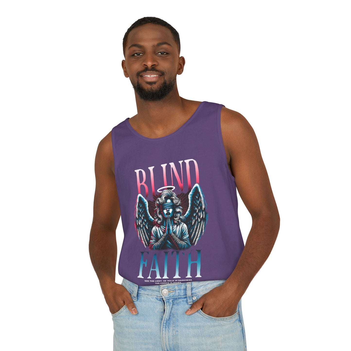 Stylish Unisex Graphic Tank Top - trendy Summer Attire, Casual Wear for everyday, Music Festivals, Gift Idea, Angel Theme