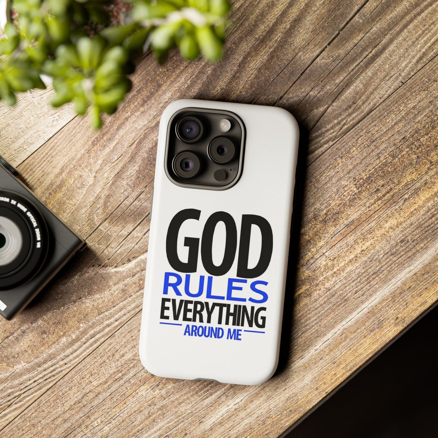 God Rules Tough Phone Case, trending phone cases, Religious Gift, spiritually themed Accessory, Inspirational Phone Case, Faith-Based phone Case