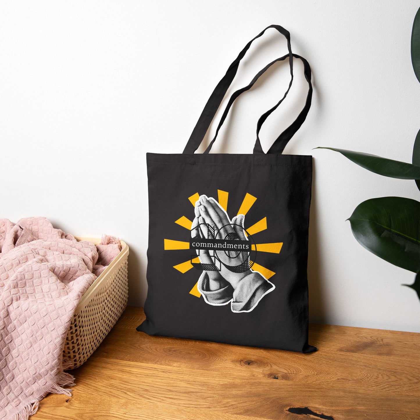 Praying Hands Canvas Tote Bag, Faith-Based Tote, Religious Gift, Spiritual Bag, Eco-Friendly Shopping Tote, Inspirational Gift