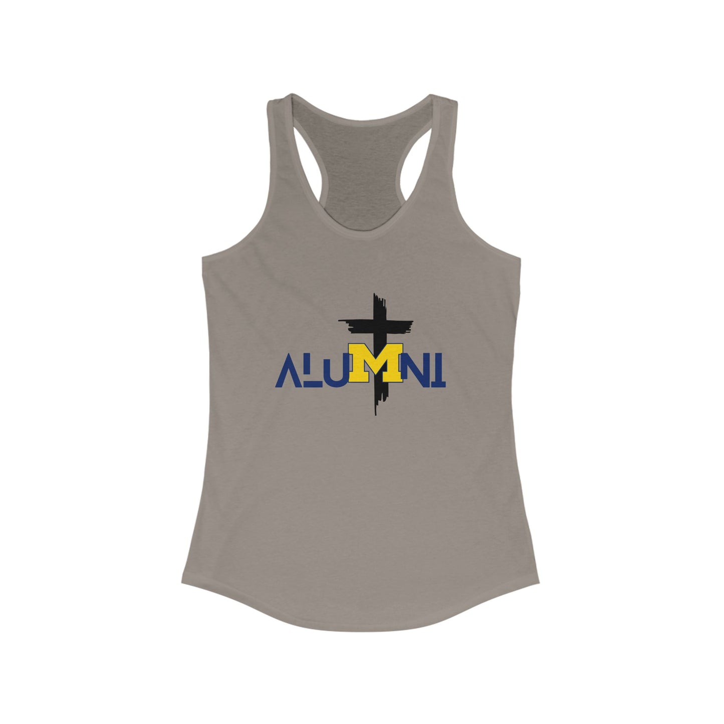 Michigan State themed Alumni Cross Design Racerback Tank | faith inspired College Spirit Wear, University Graduation Gift, Michigan State Casual Summer Top, Gift for Her