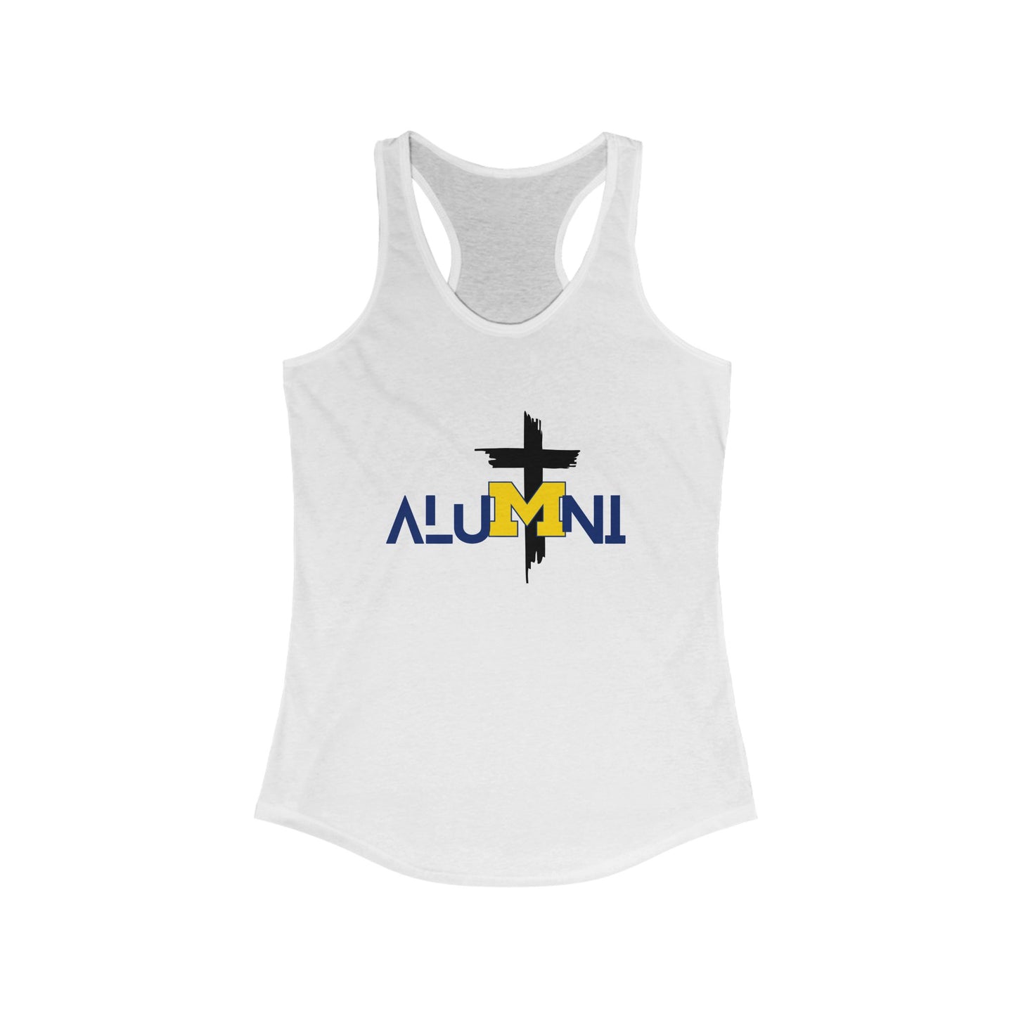 Michigan State themed Alumni Cross Design Racerback Tank | faith inspired College Spirit Wear, University Graduation Gift, Michigan State Casual Summer Top, Gift for Her